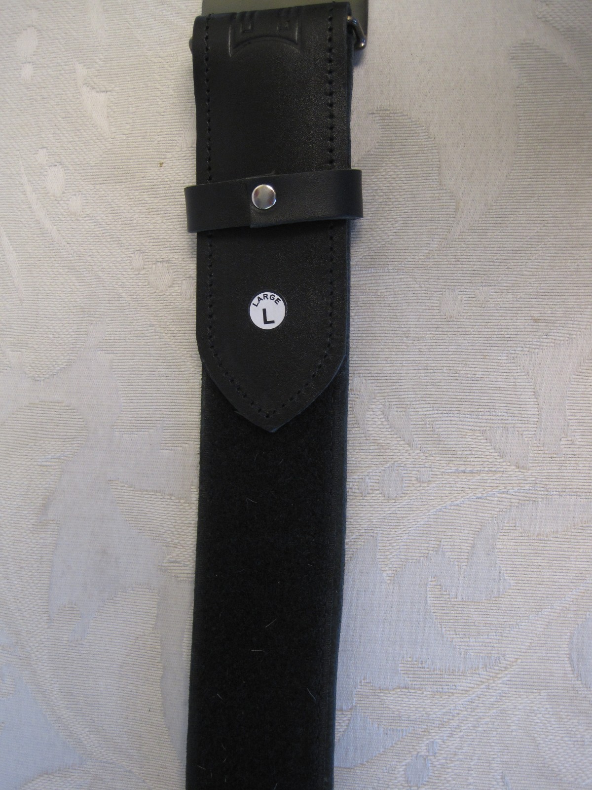 NEW Celtic Embossed Black Leather Belt & Irish Shamrock Buckle Kilt Accessory