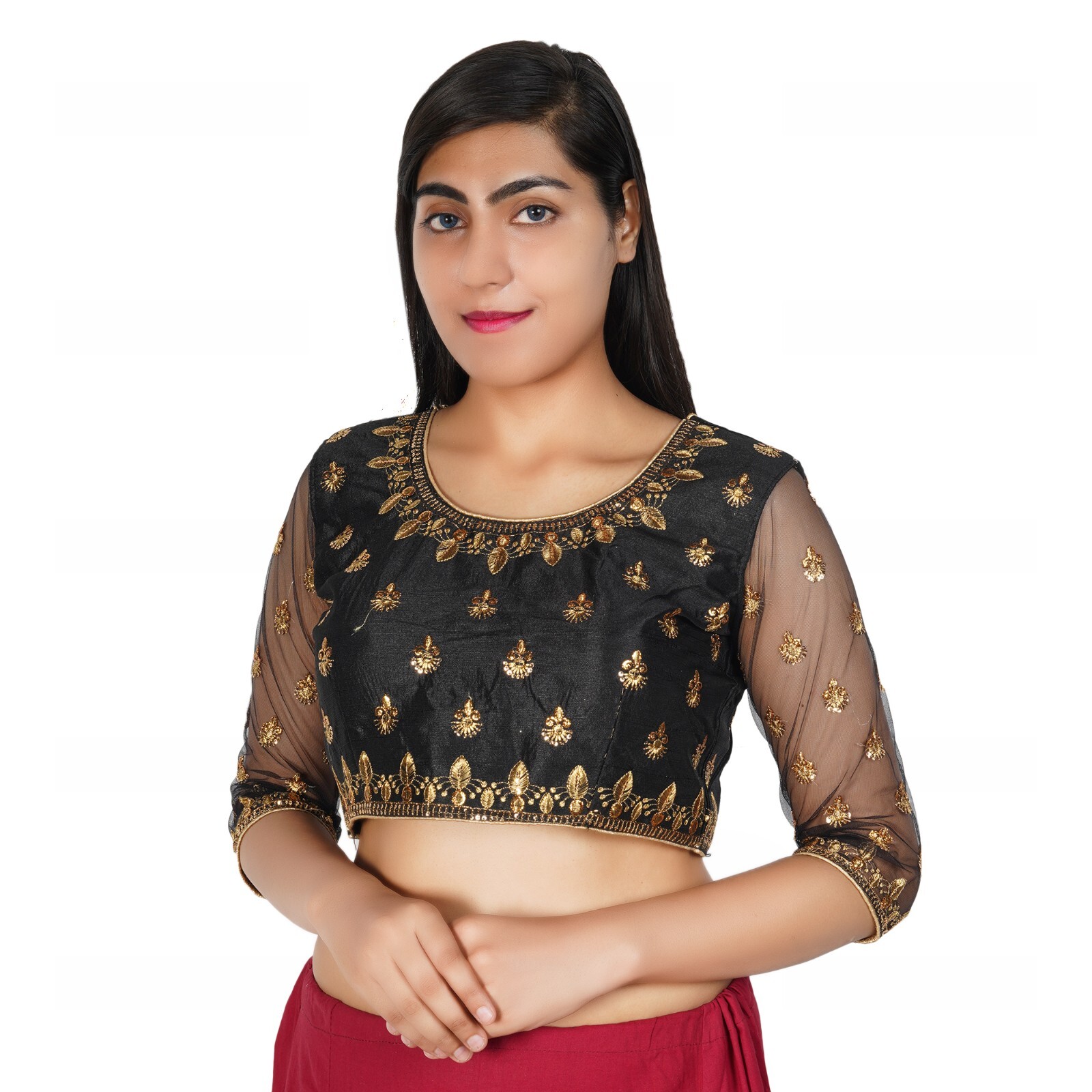 Indian Designer Heavy Embroidery Work Readymade Blouse For Women