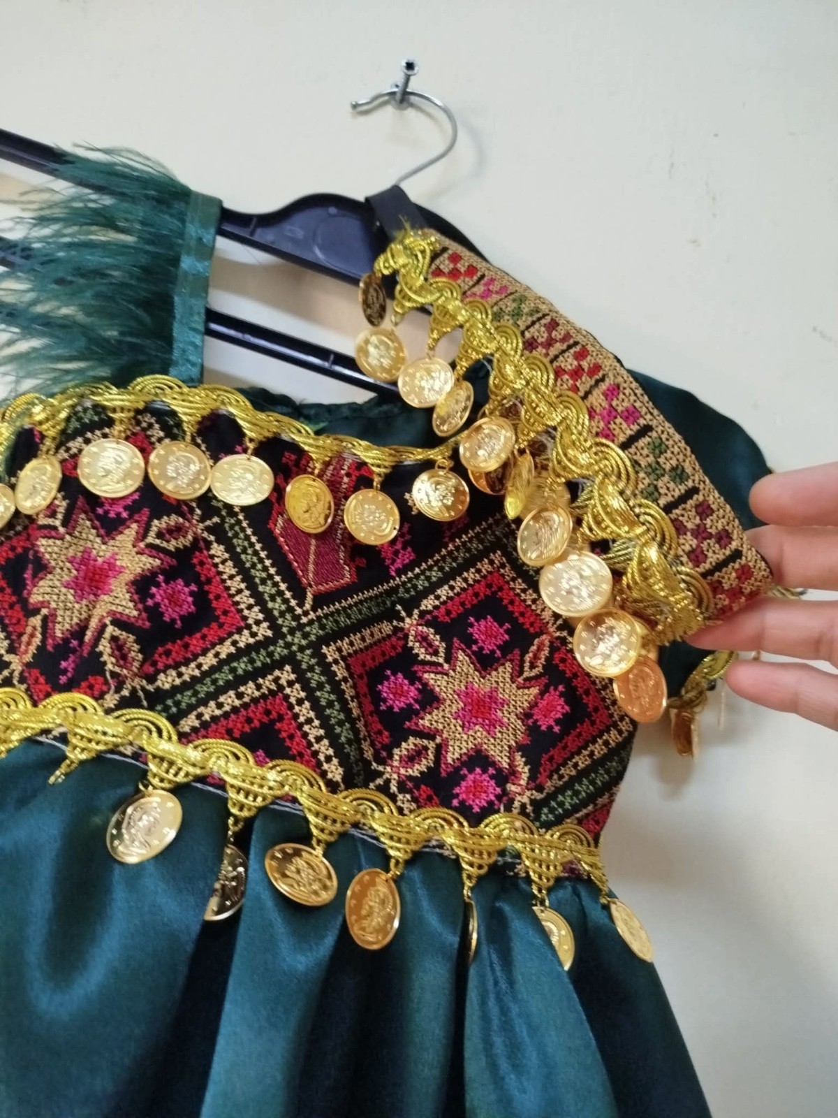Authentic Palestinian Kids Thobe – Velvet Embroidery from Nablus – Girl’s Tradit