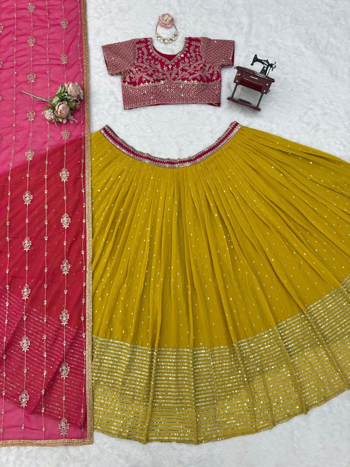 LEHENGA CHOLI INDIAN BOLLYWOOD WEDDING PARTY PAKISTANI WEAR READYMADE