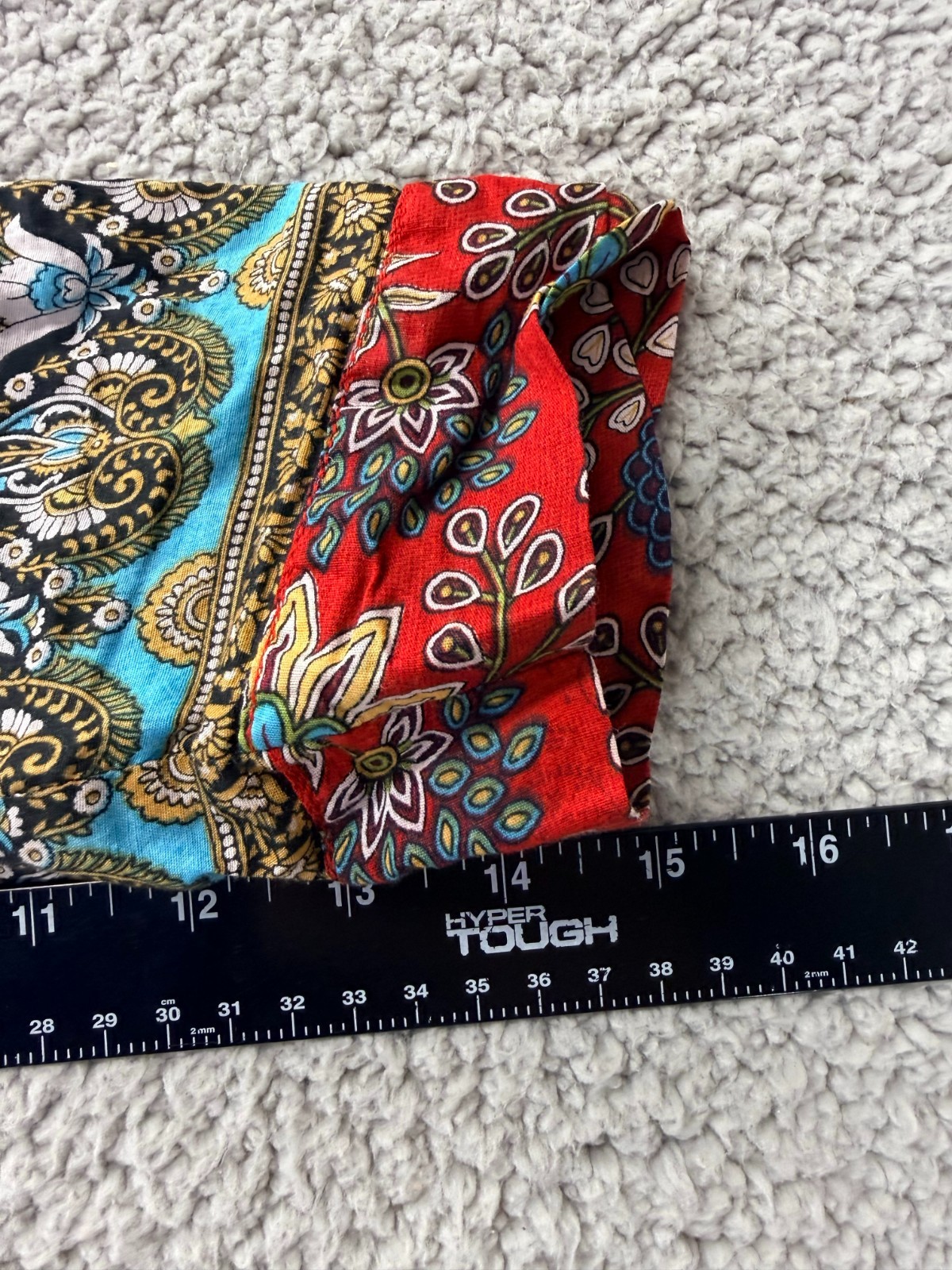 Kurti Tunic Top Large Red Blue Floral Pakistani Indian Boho Maximalist Artisan