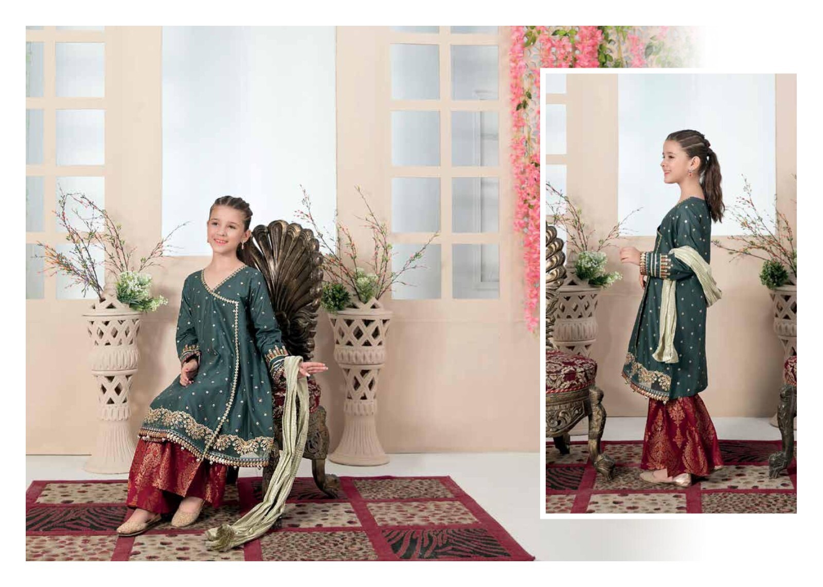 TAWAKKAL EMBROIDERED TITLIYAN KIDS Collection 3 PIECE SUIT READY TO WEAR