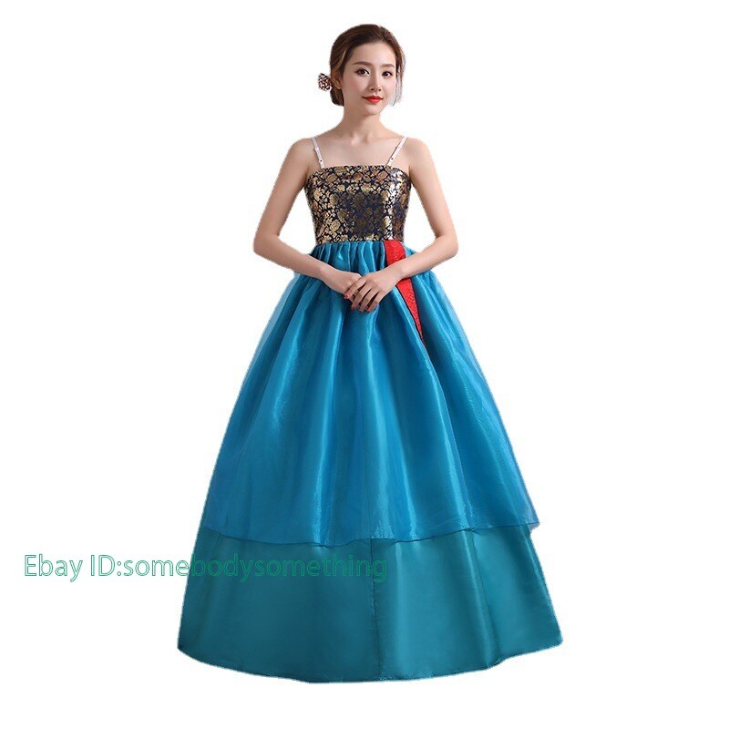 2PCS Womens Hanbok Folk Traditional Costume Korean Princess Dress Vintage