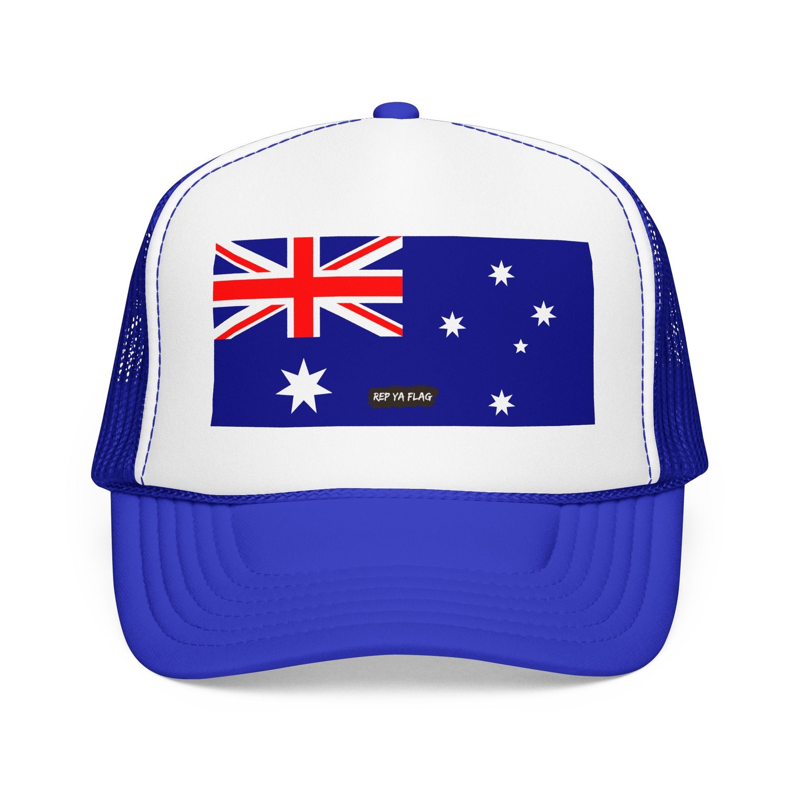 Australia Flag Foam Trucker Hat – Patriotic Snapback Cap – White / One size