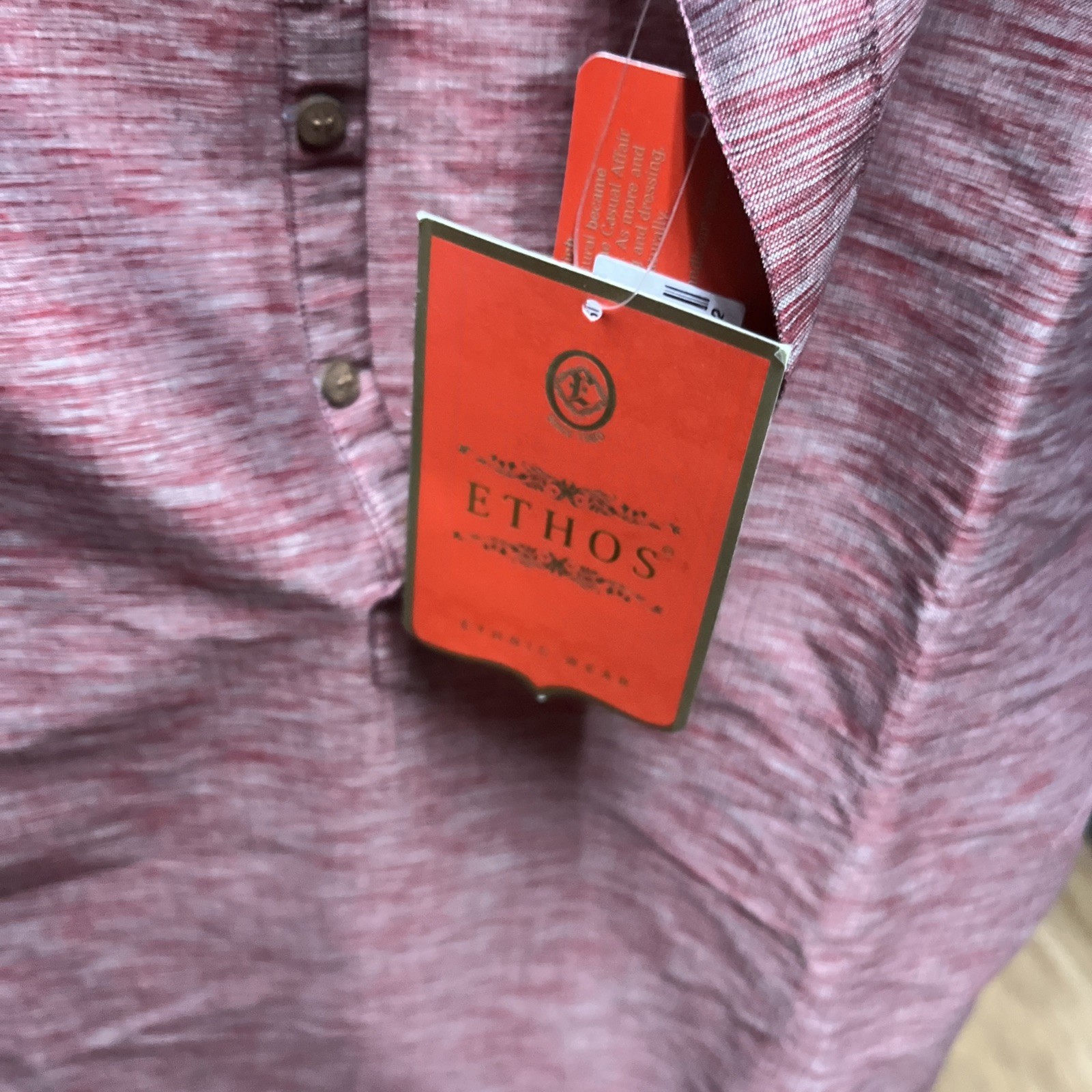 Cotton Kurta Red Top Ethos Elite Ethnic Wear Kurta
