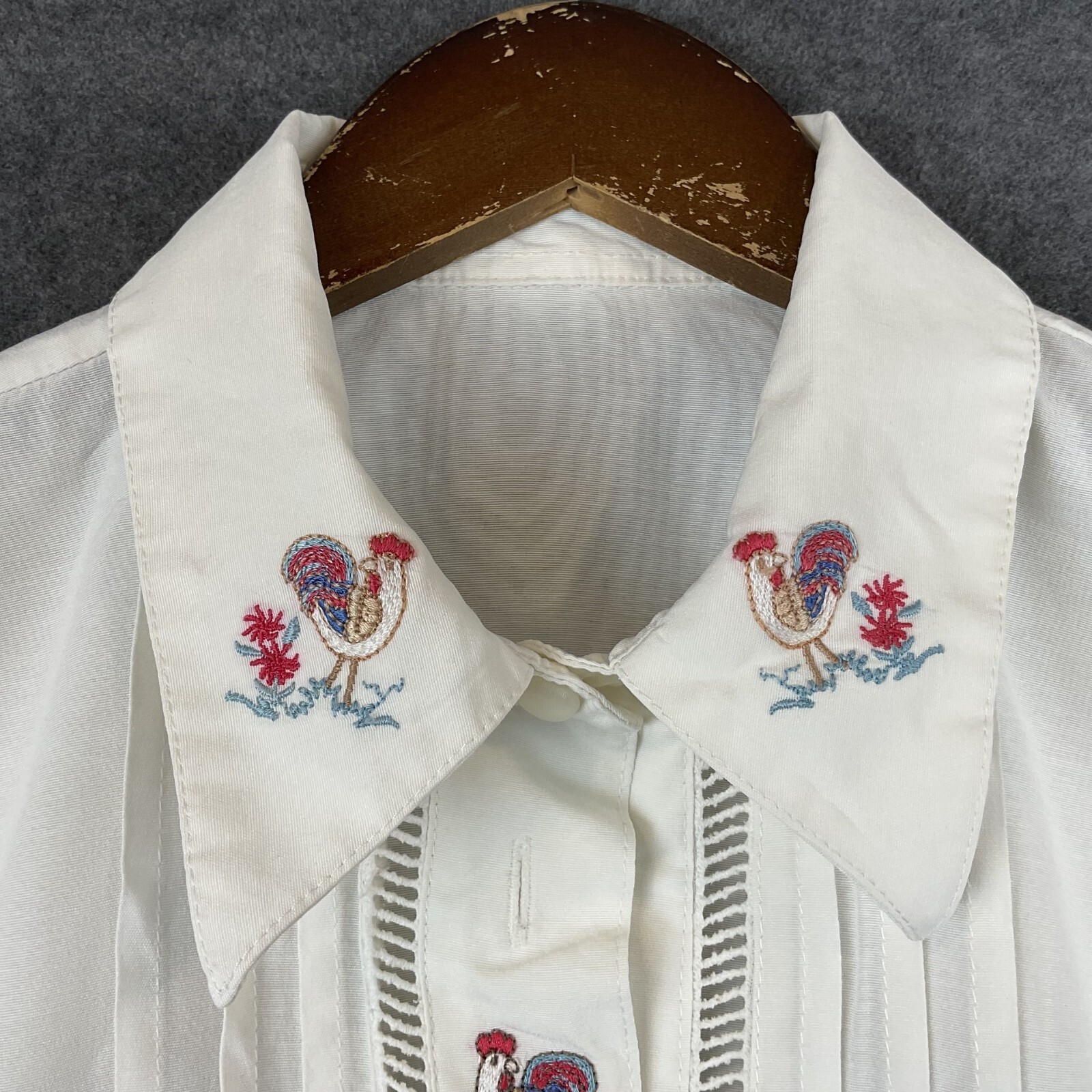 Dirndl Blouse Embroidered Austrian Bavarian Top Octoberfest Folk Festival Size L