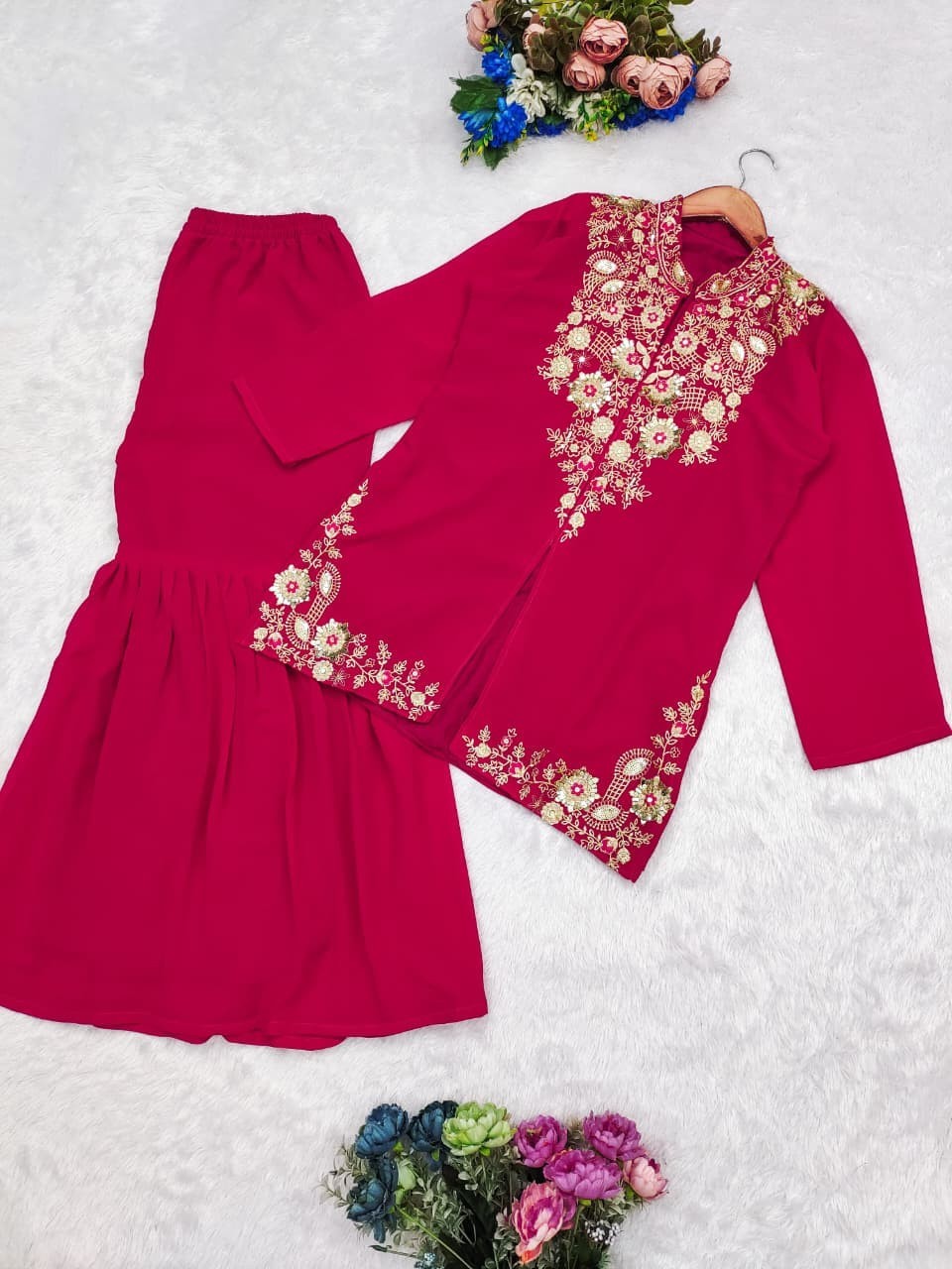 Designer Indian Pakistani top plazzo Bollywood Dress Party Wear Suit wedding