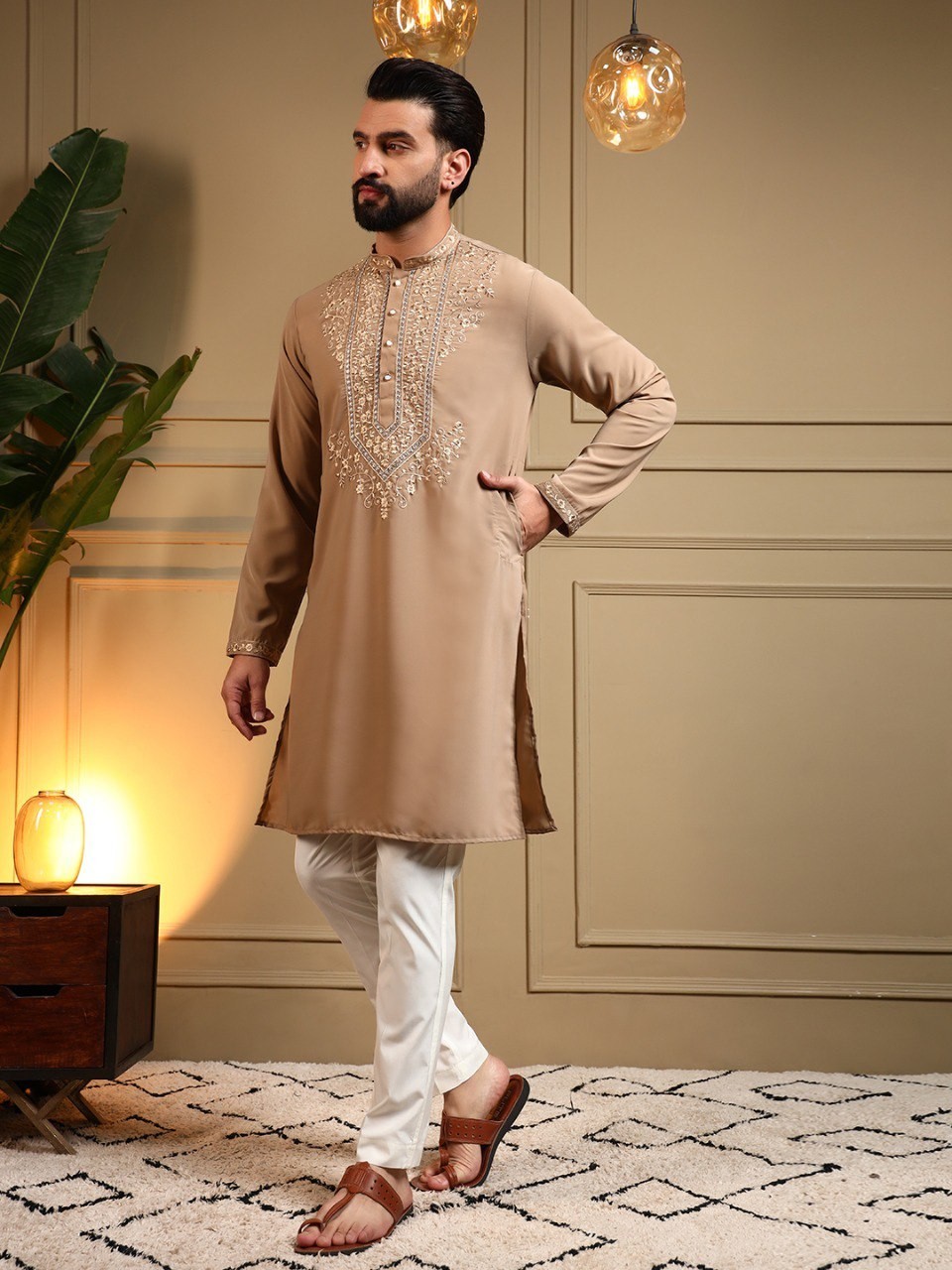 Men’s Kurta Pajama Indian Pakistani Wedding Party Wear Ethnic Traditional Set