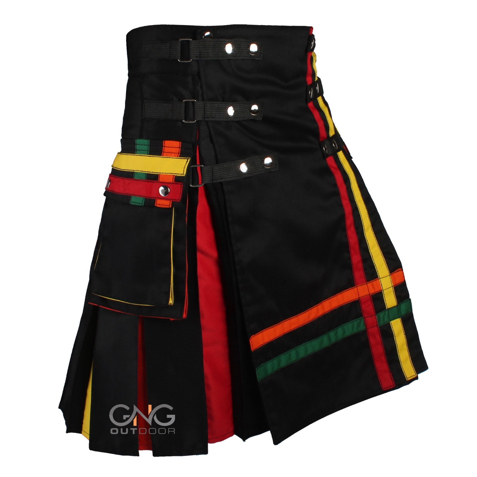 Men’s New Style Rainbow Hybrid Pride Kilt LGBT Gay kilt Modern Utility Kilt