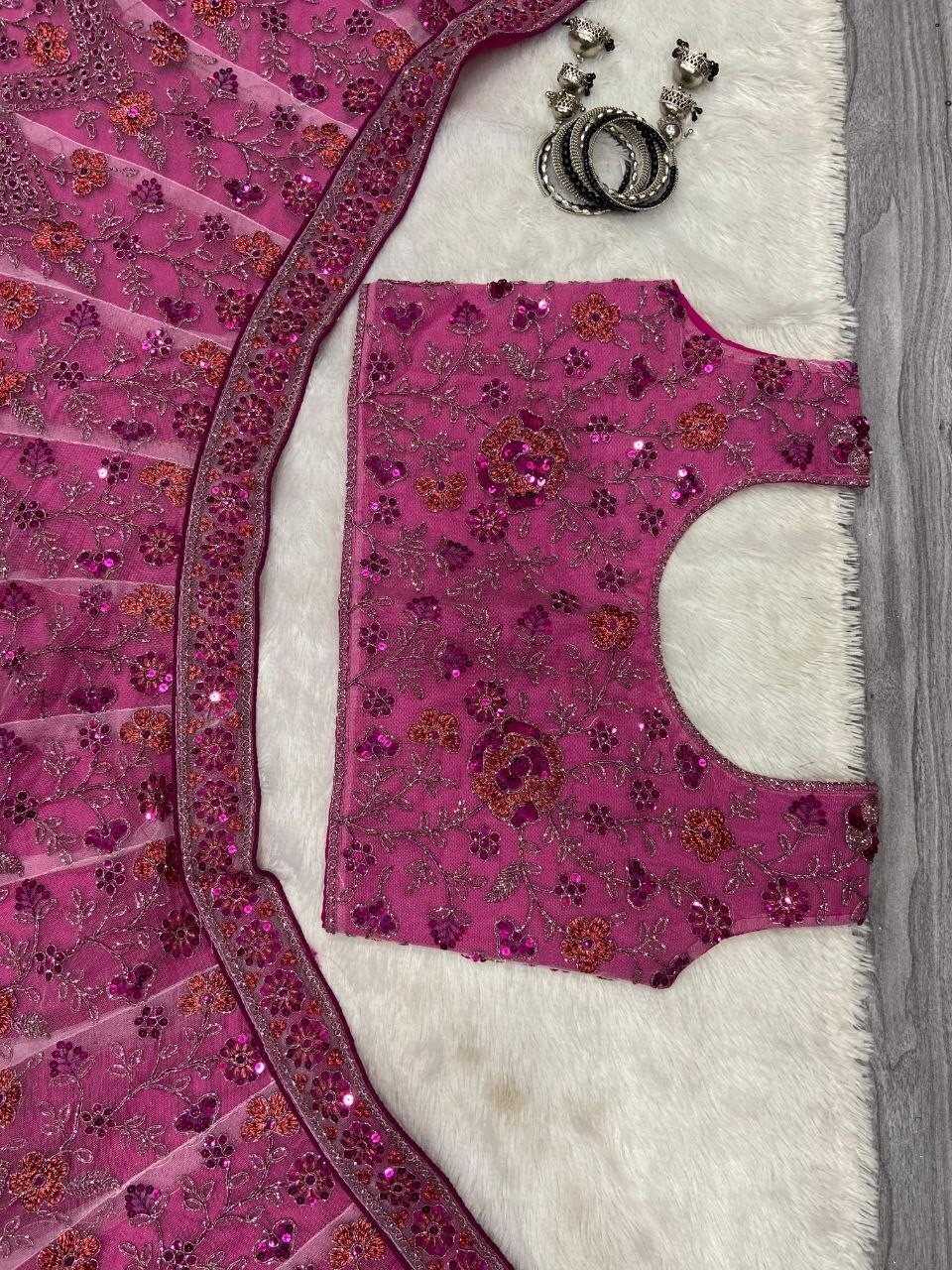 Presenting Latest Butterfly Soft Net Lehenga Choli With Pink Dupatta For Party