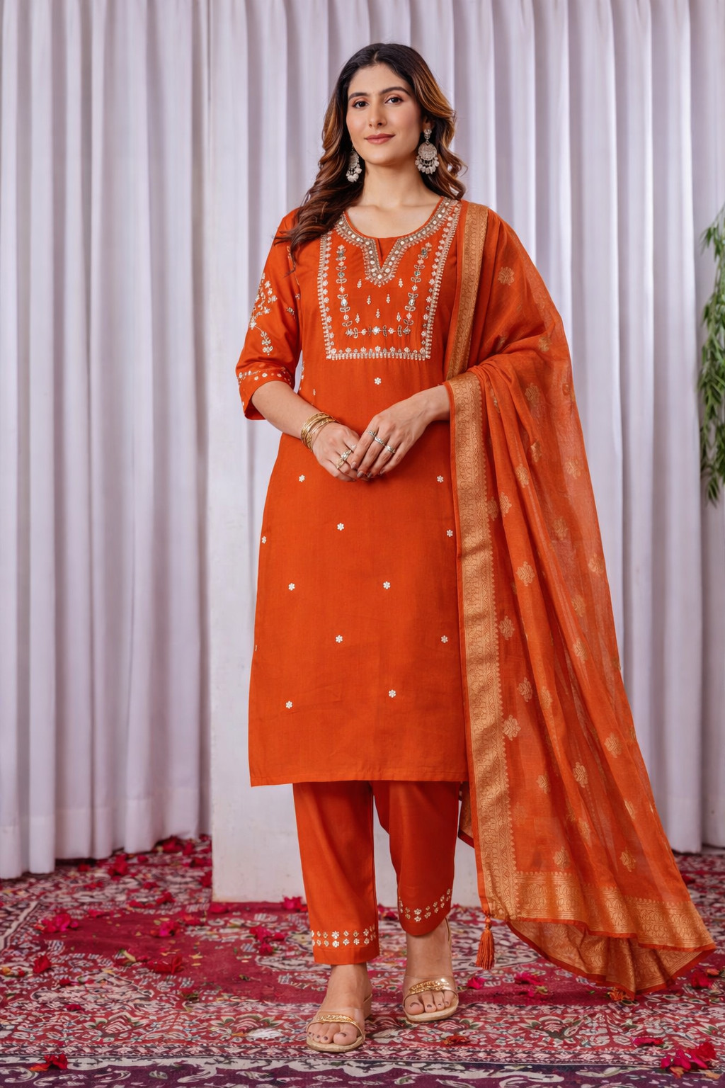 Kurti Viscose Silk Women Set With Heavy Sequence Work Indian Designer Dress