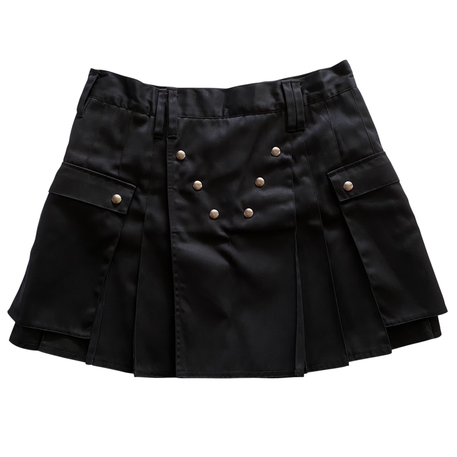 VTG 05 Utilikilts Kilt Mens 37 Black Workman Duck Canvas Cargo Tactical Pleats