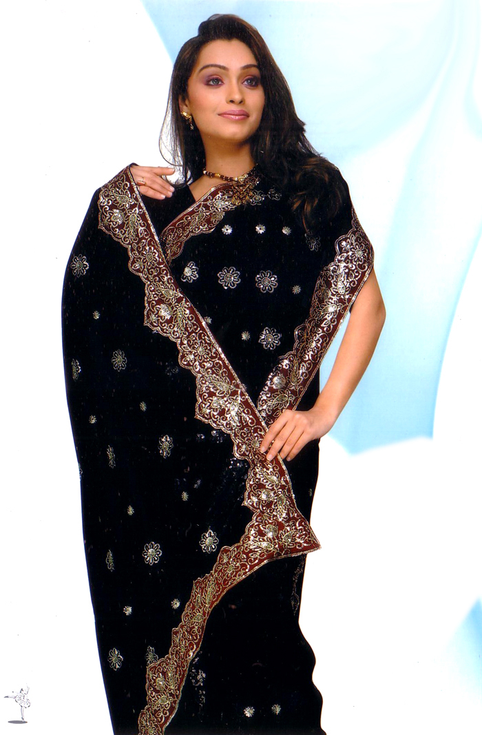 Chiffon Indian Saree Sari Bridal Heavy Sequin Embroidery Party Wear Top 13 Color