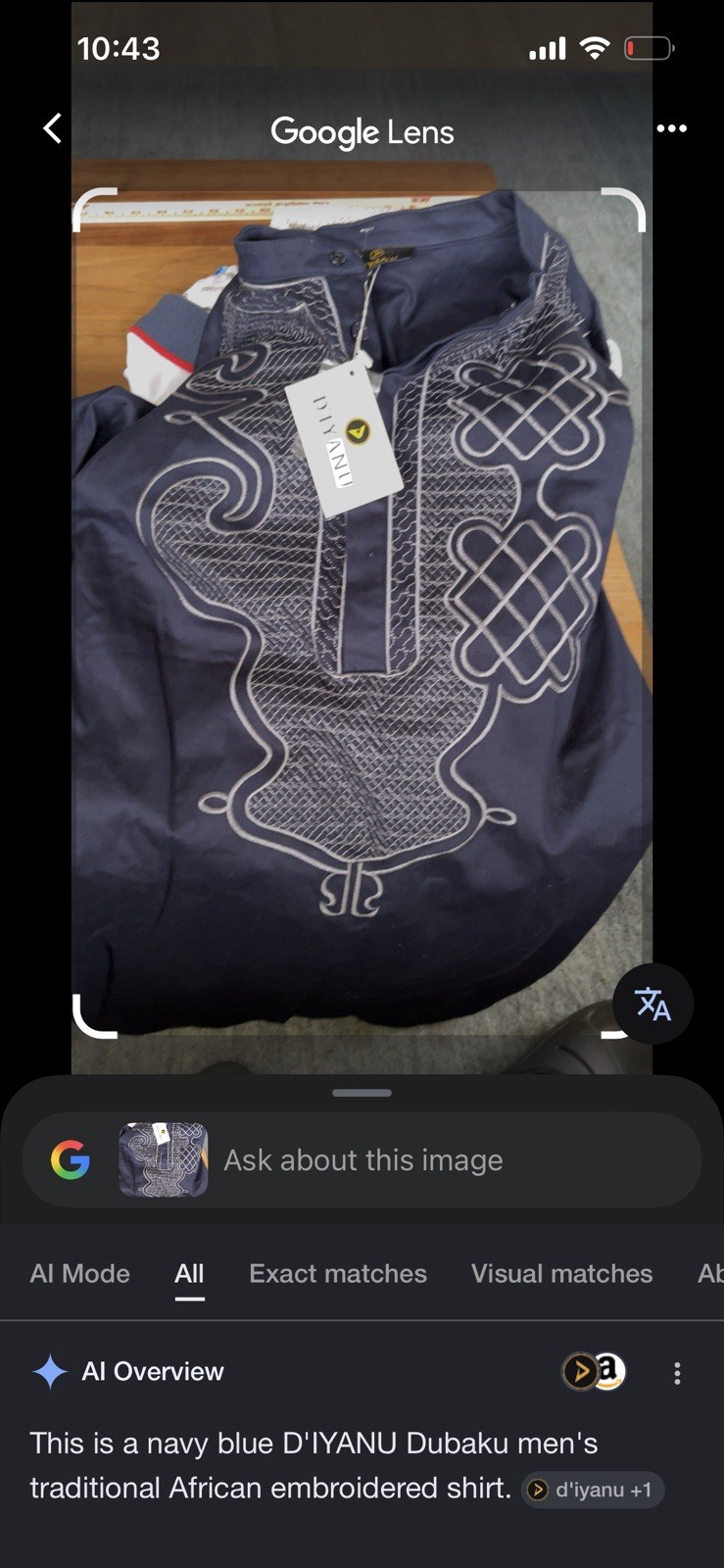 Diyanu Dubaku African Dashiki Long Sleeve Navy Blue Silver Geometric Size Med
