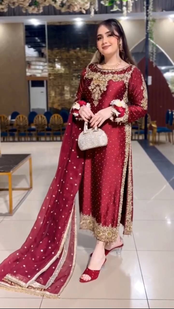 Pakistani Dress Salwar Kameez Ready To Wear Suits Indian Wedding Party 3 Piece L