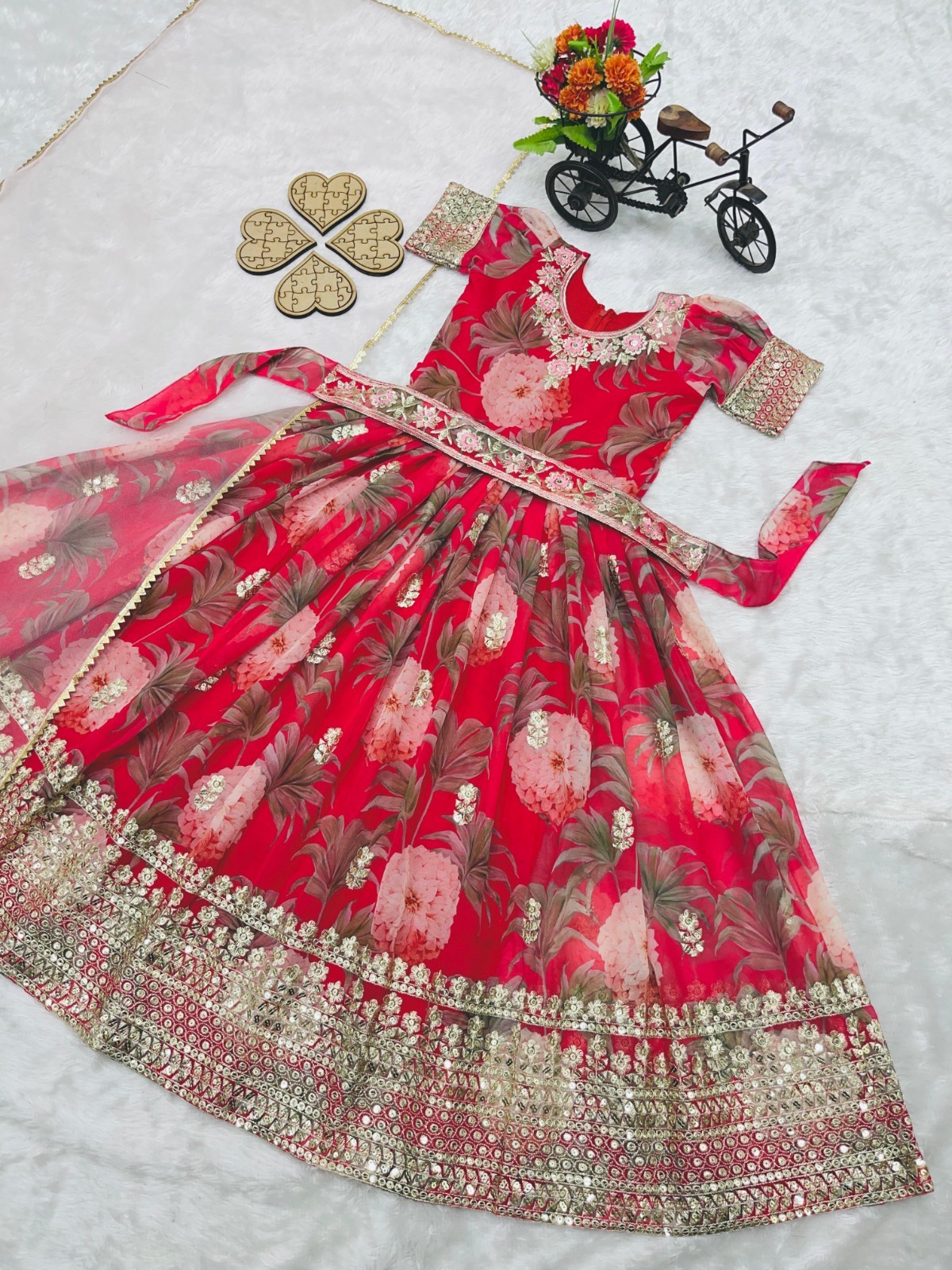 Readymade kids girls gwon party wear eid indian girls designer dress