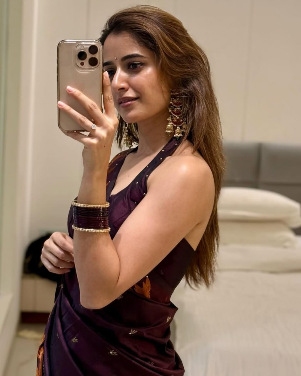 Elegant Deep Wine Silk Saree