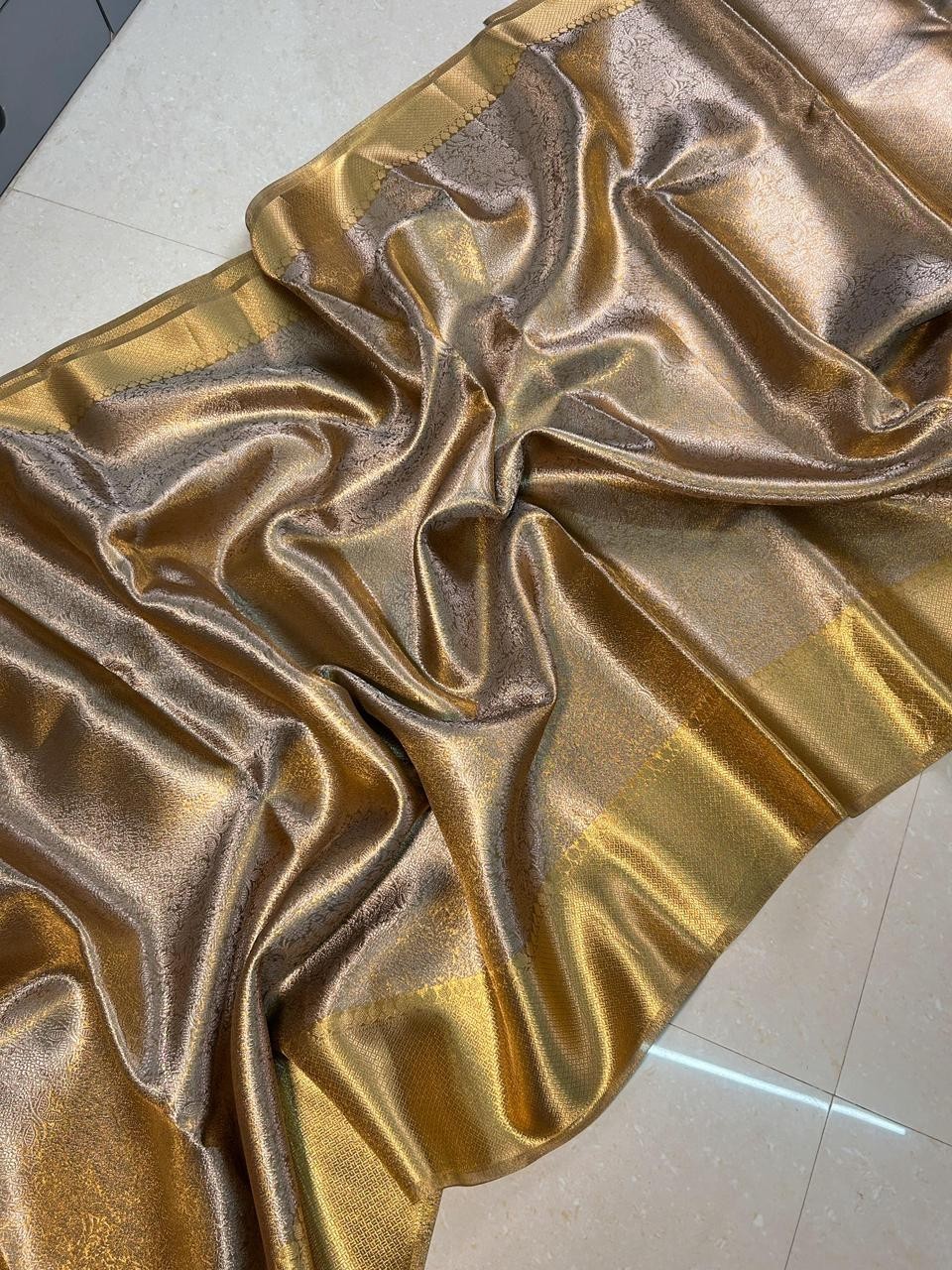 Premium Banarasi Kanjivaram Tissue Silk Saree Designer Weaving Pallu wedding