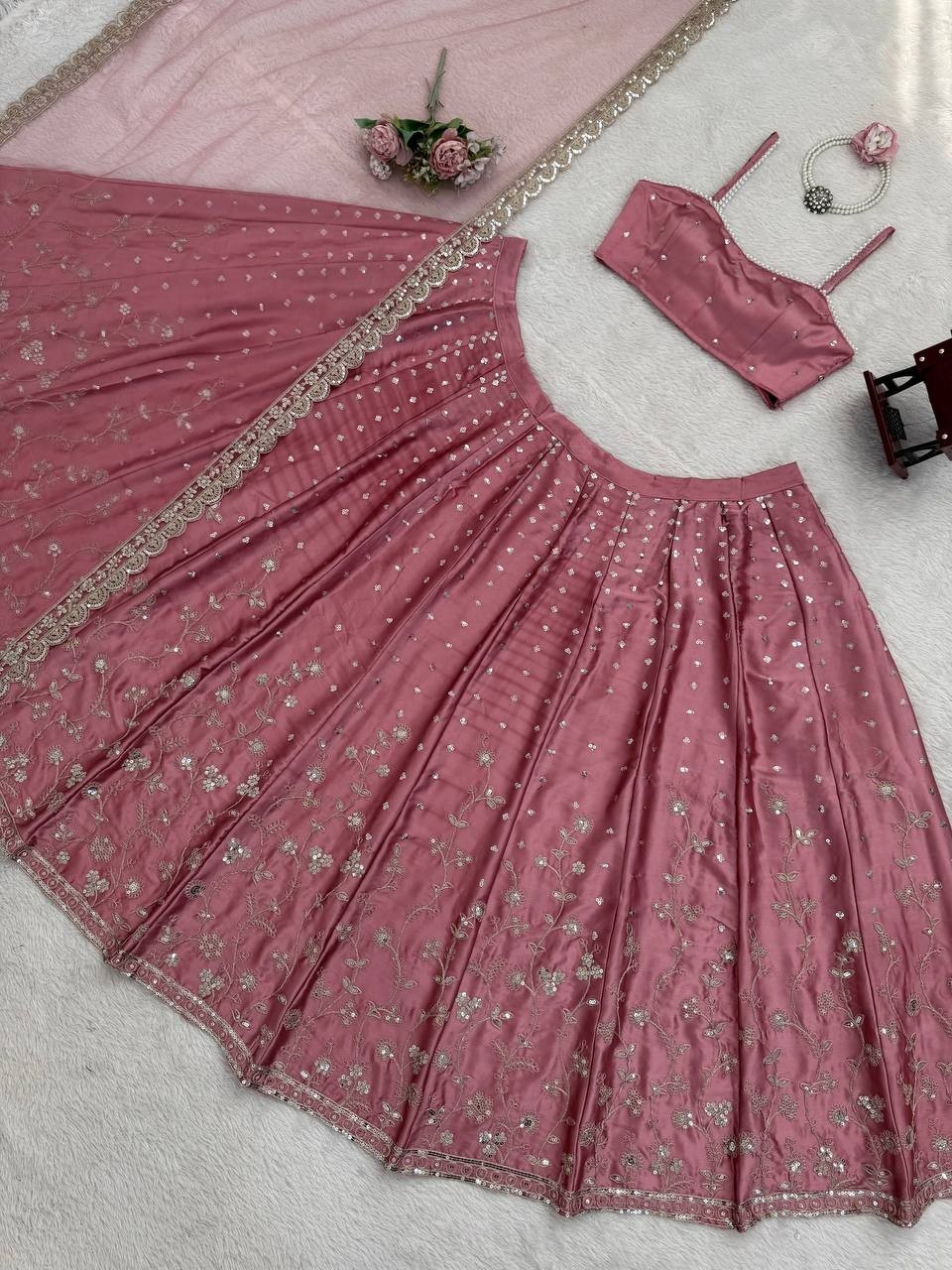 Premium Designer Japan Satin Lehenga Choli With Net Dupatta For Wedding