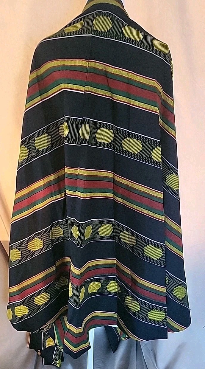 NWT XPRESS AFRICAN PRINT MID LENGTH KIMONO/ROBE 100% COTTON One Size