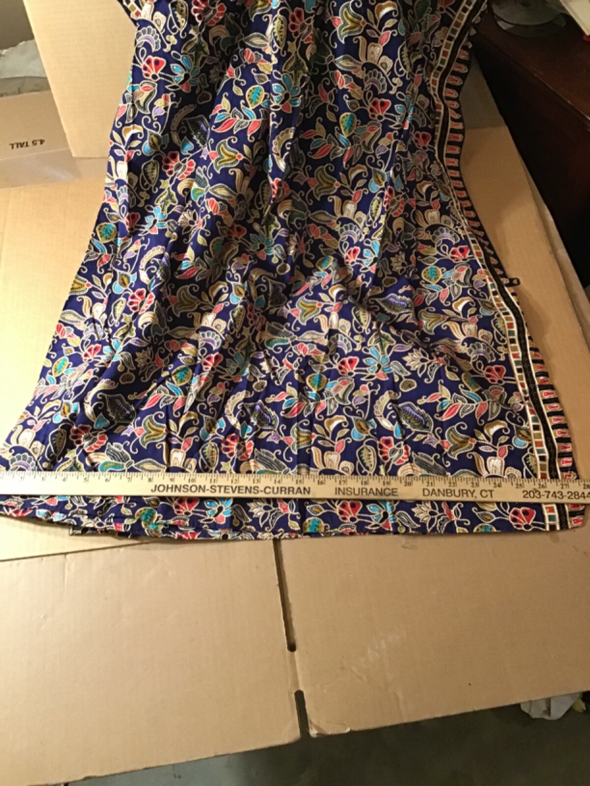 Kurta Indian Floral Pattern One Piece Gown By Singapore Collection Women’s Sz XL