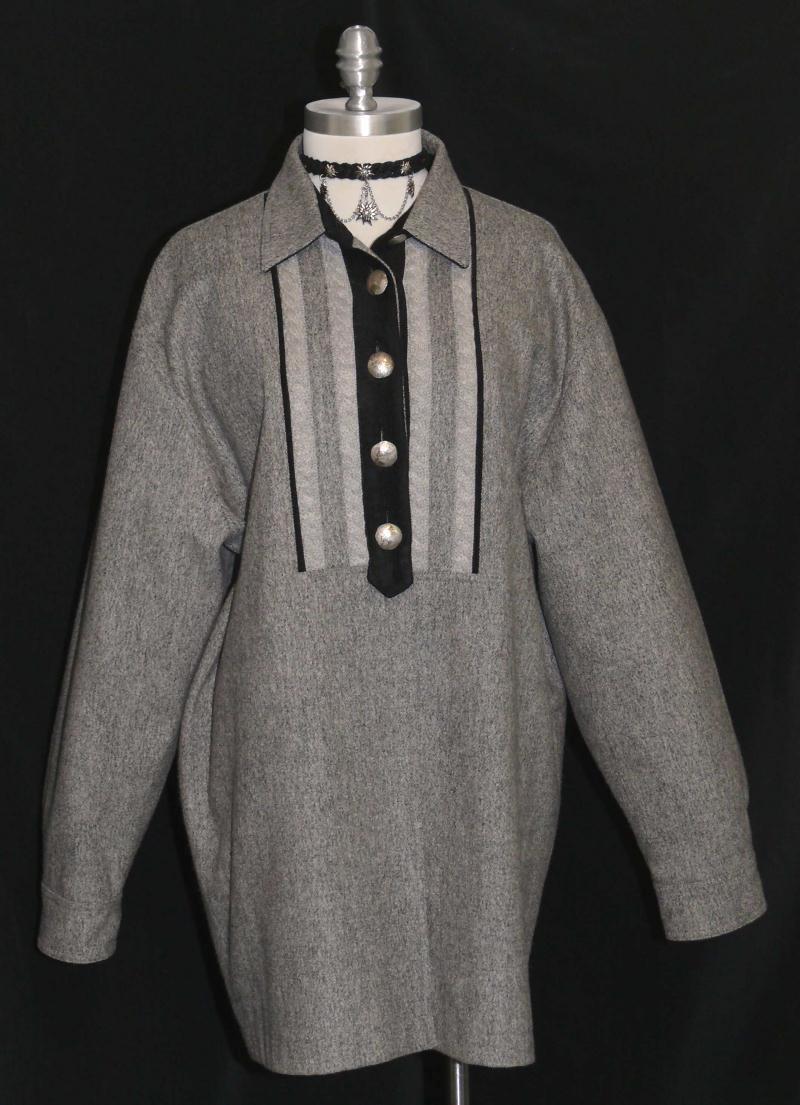 WOOL EXTRA LONG JACKET ~ WARM & UNIQUE ~ GRAY German Women Winter Over Coat 2XL