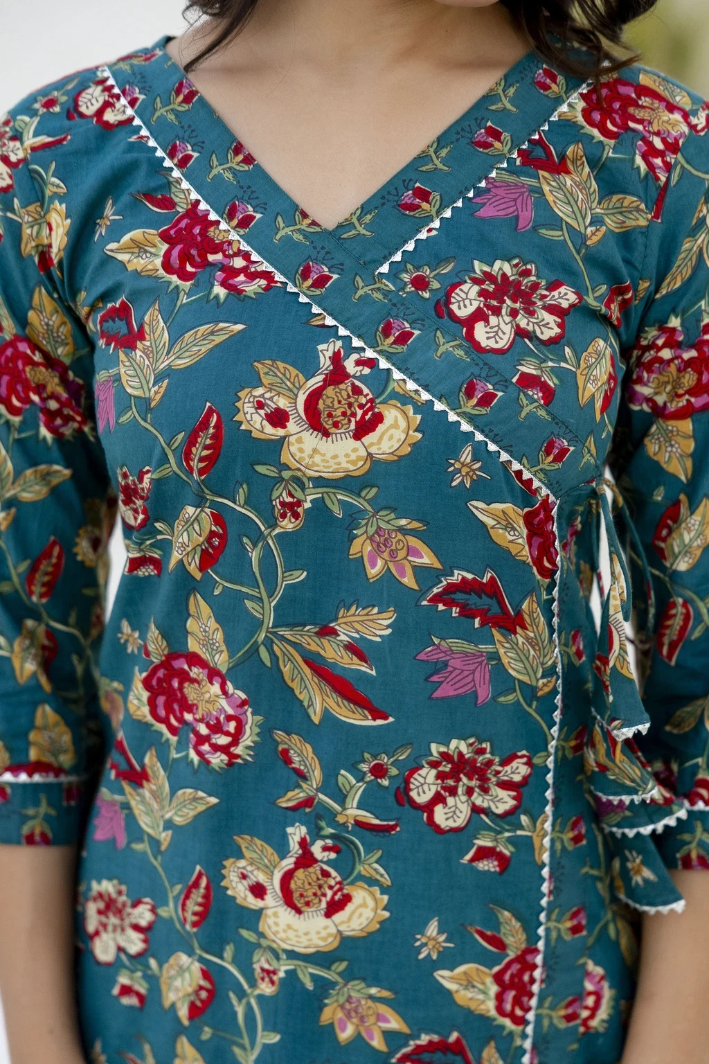 Floral Printed Women’s Kurti Skirt Dupatta Set Indian Desigenr Ethnic Kurta Set