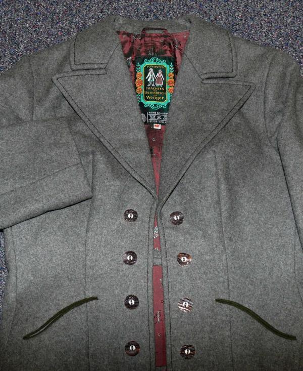 BOILED WOOL Dirndl JACKET Riding Over Coat Women German Winter SHORT / B37″ 6 S
