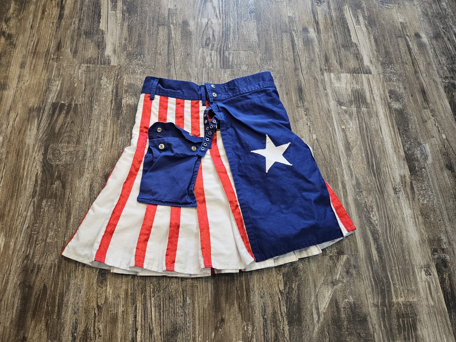 Men’s Got Kilt Stars Stripes Flag Kilt Size 36 Red White Blue