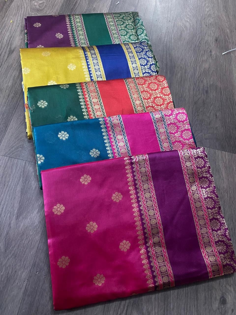 Banarasi Soft Lichi Silk Saree Rich Pallu Jacquard Work Exclusive Border Blouse