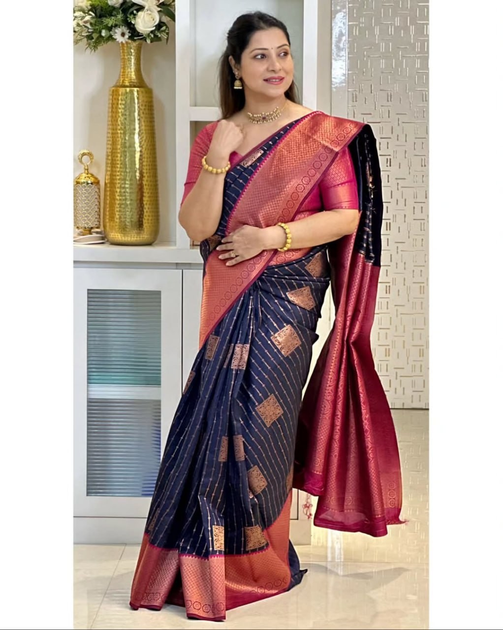 Designer Sari Bollywood Bridal Silk Saree Blouse South Indian Ethnic Ready made