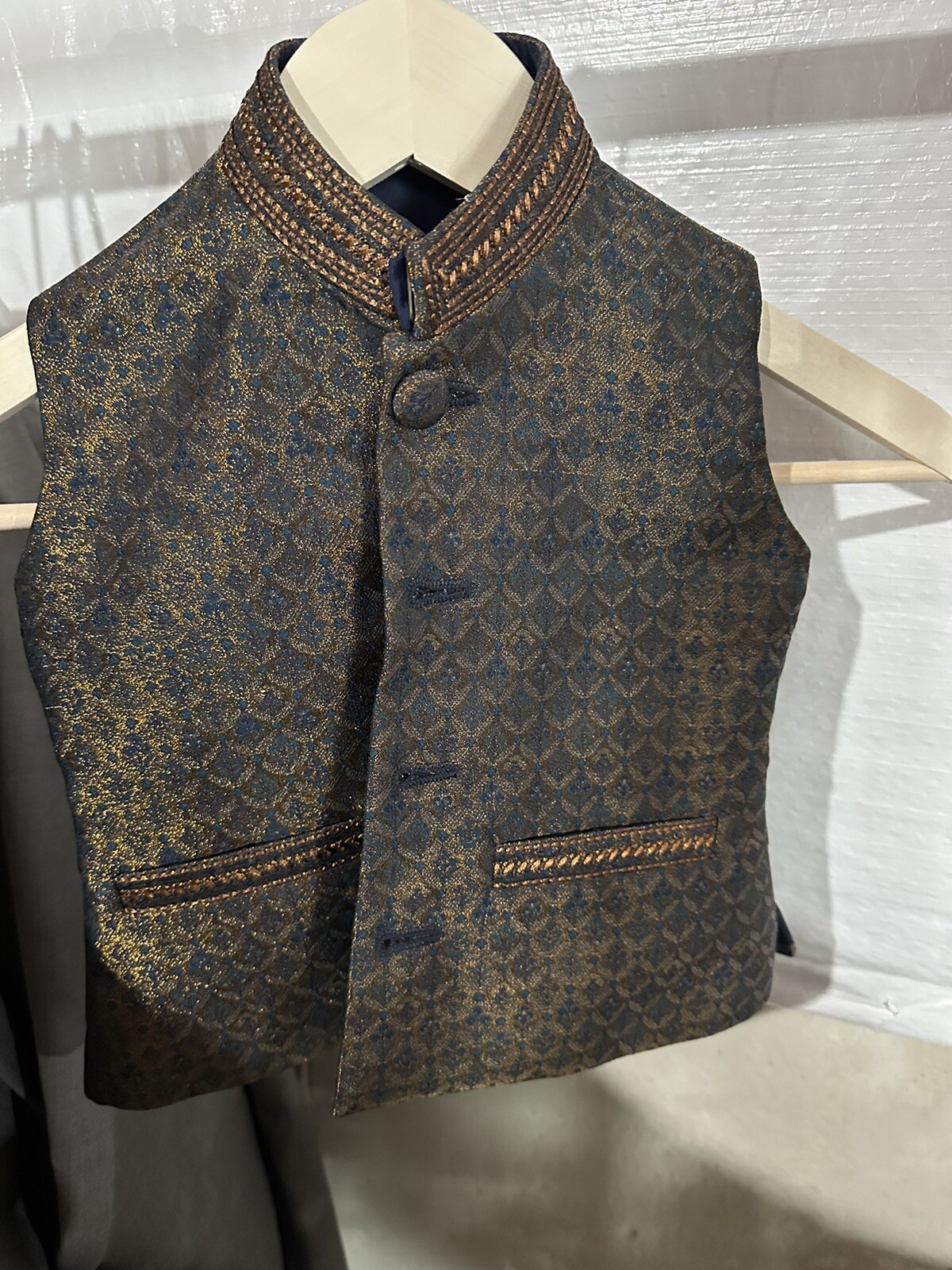 Toddler Boys Junaid Jamshed Waistcoat | Bronze Brown | 2 years