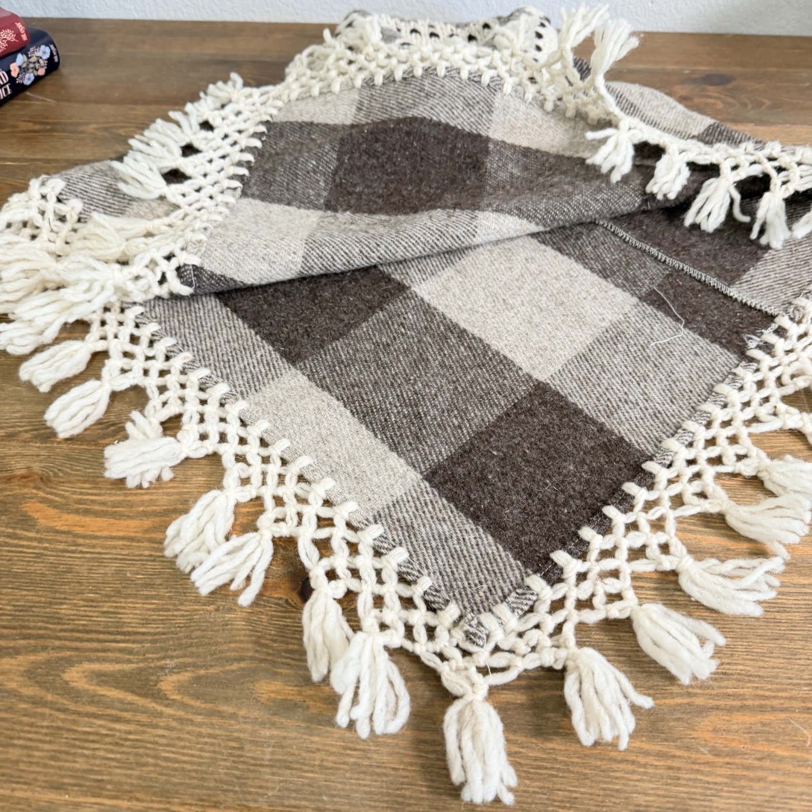100 % Wool Handmade Cute Warm Girl Wool Poncho Made in Mexico
