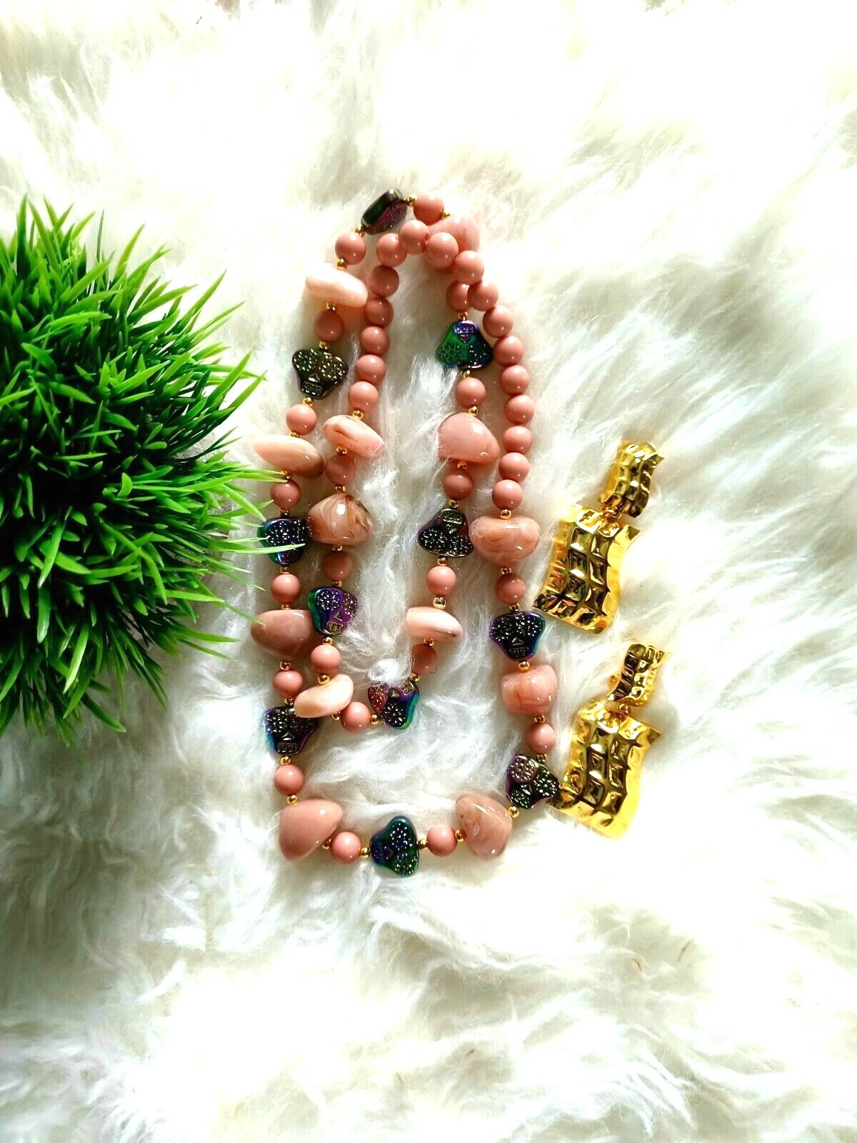Trendy, versatile and Luxury bead necklace and earrings- Party ready pieces