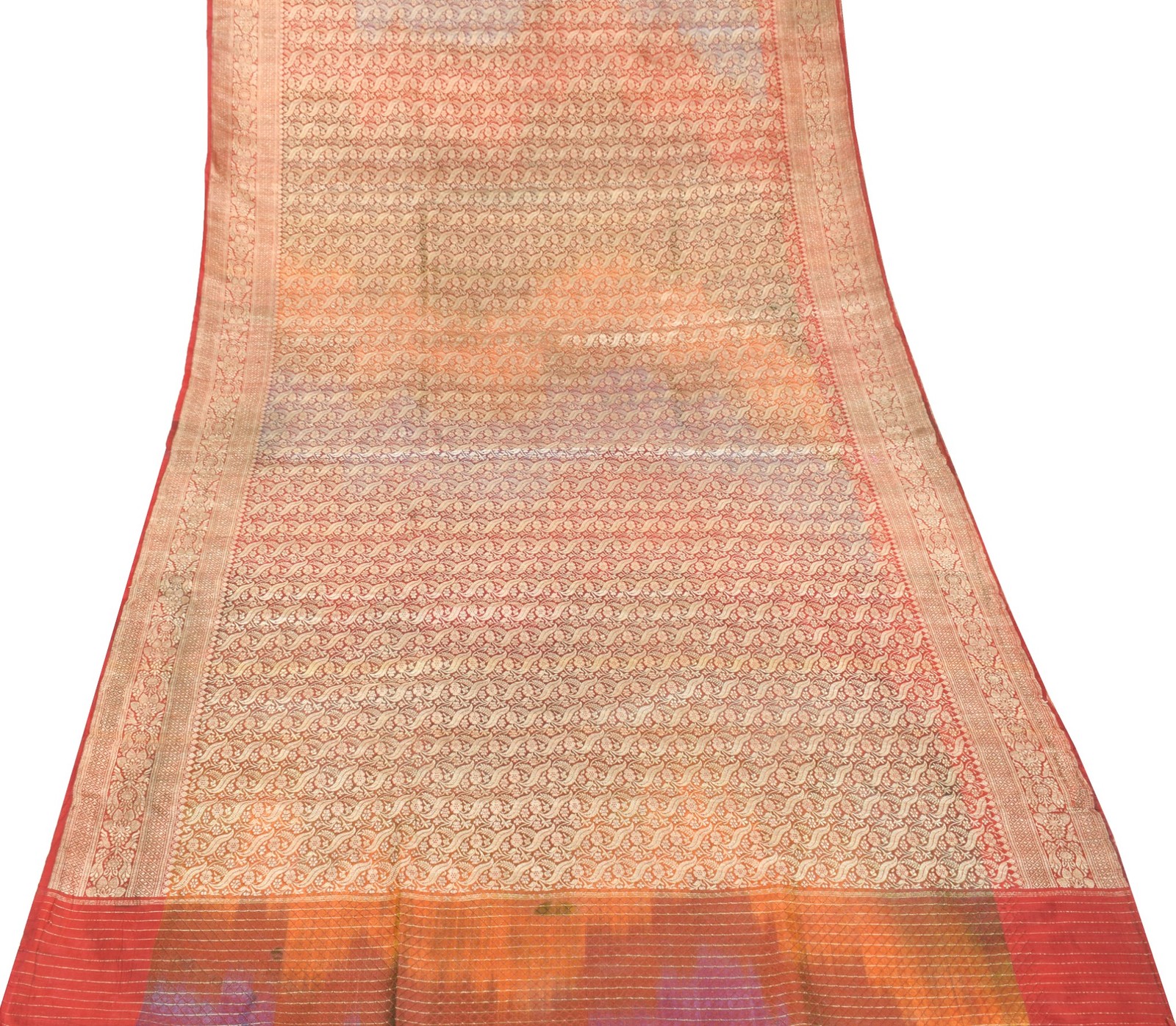 Sushila Vintage Heavy Saree Blend Satin Silk Banarasi Brocade Woven Sari Fabric