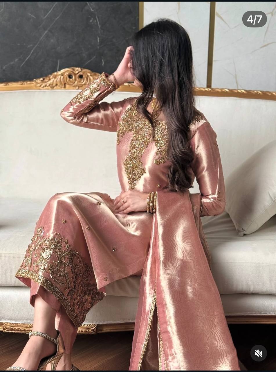 New Launch Peach Salwar Kameez With Dupatta For Indian Festival Wear