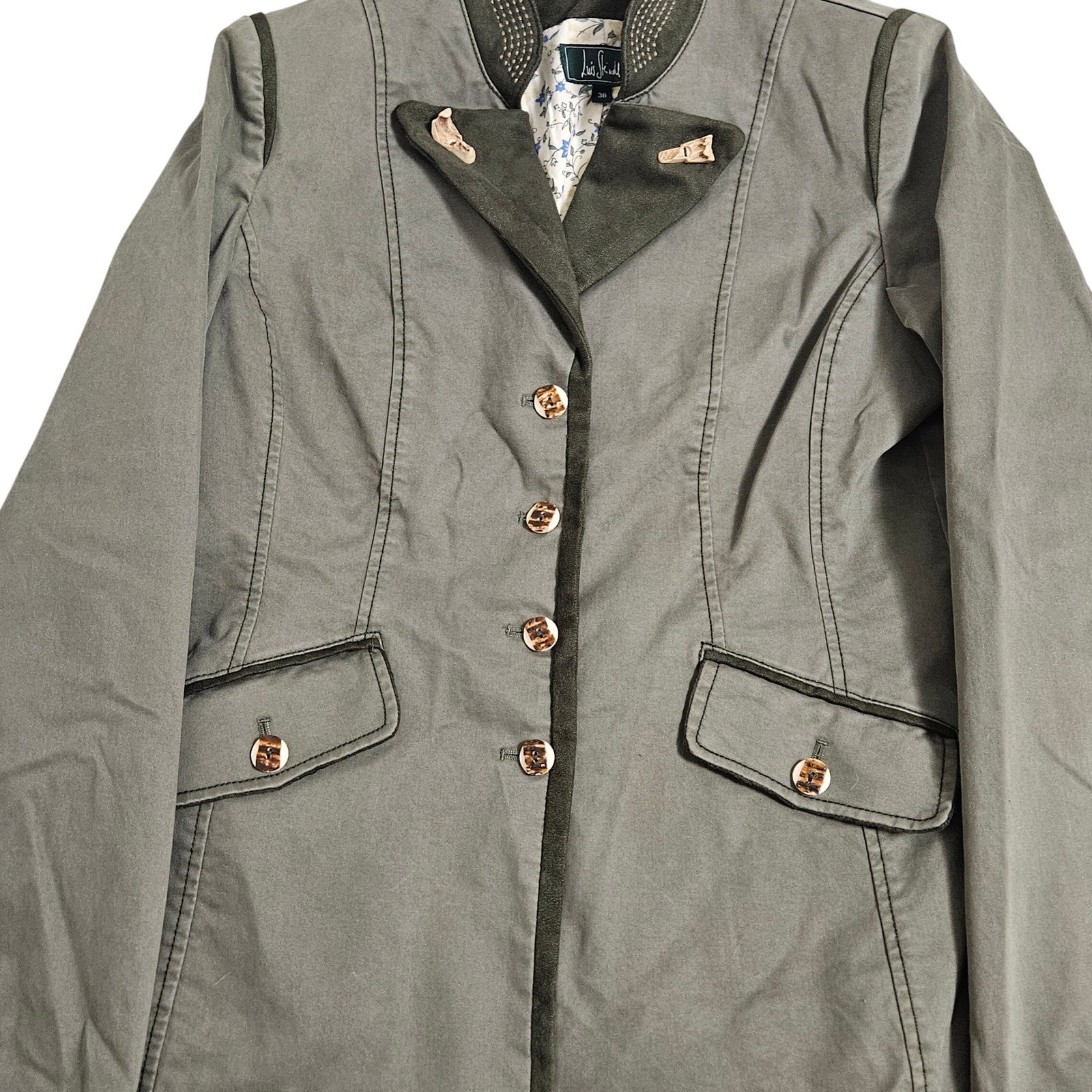 Luis Steindl Green Trachten Jacket EU 36 Austrian Folk Tailored Blazer Heritage