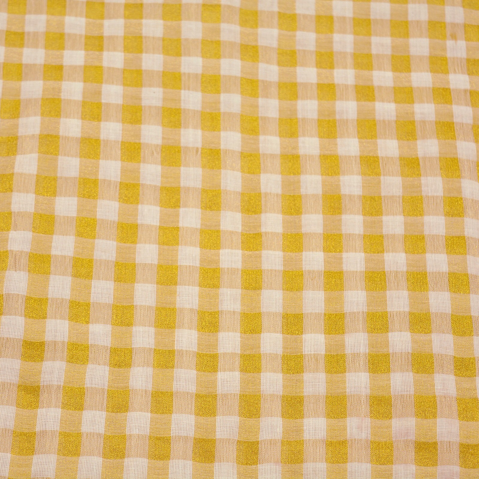 Indian Vintage Heavy Sari Off-White Woven South Sarees Pure Cotton Zari 5Yd