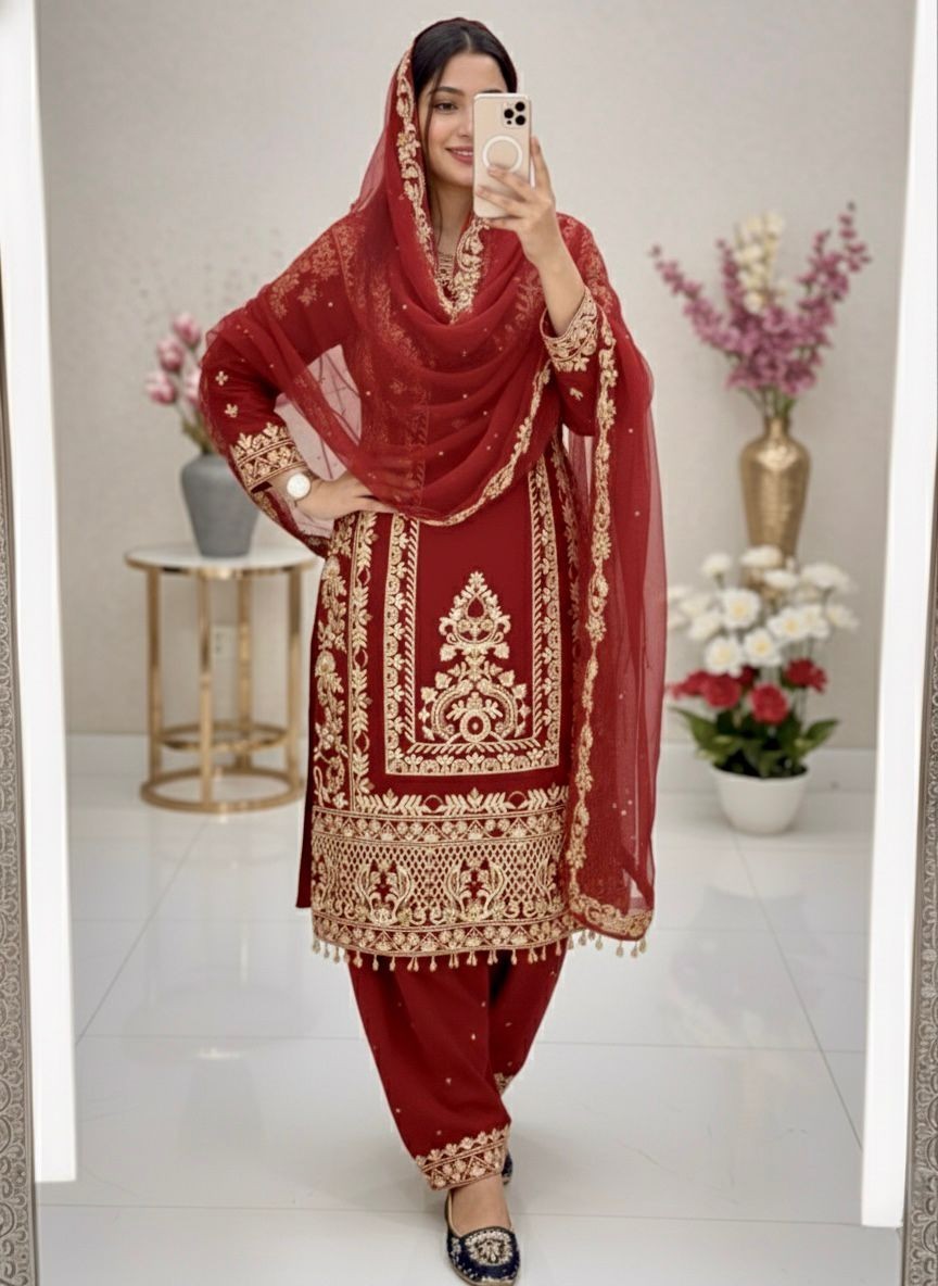 PUNJABI SHARARA PLAZZO KURTI PLAZZO SALWAR KAMEEZ SUIT WOMEN READY MADE DESIGNER