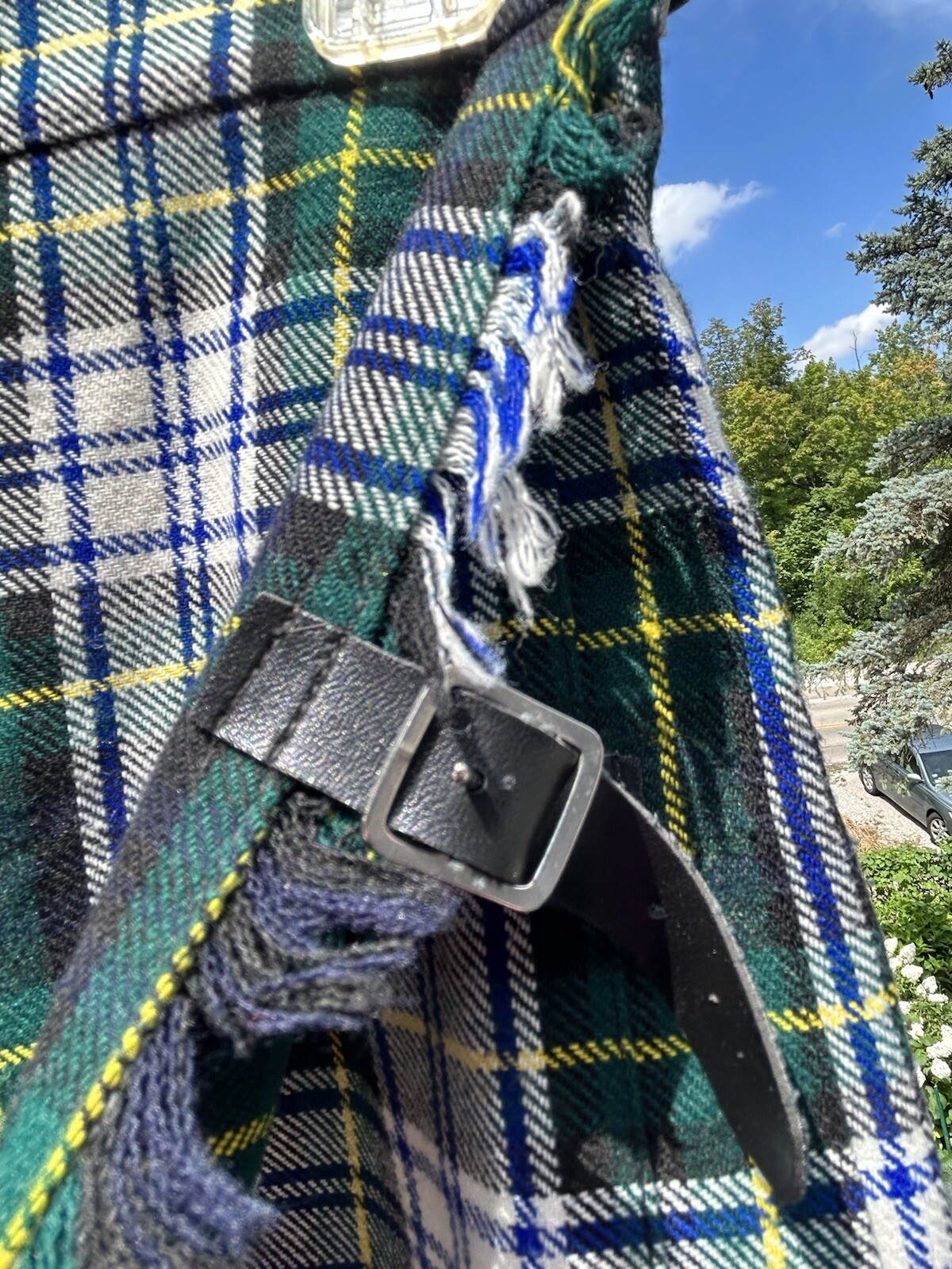 Clan Laird Scottish Floor Length Kilt Blue/yellow/green/black Size 6 Hips 40in