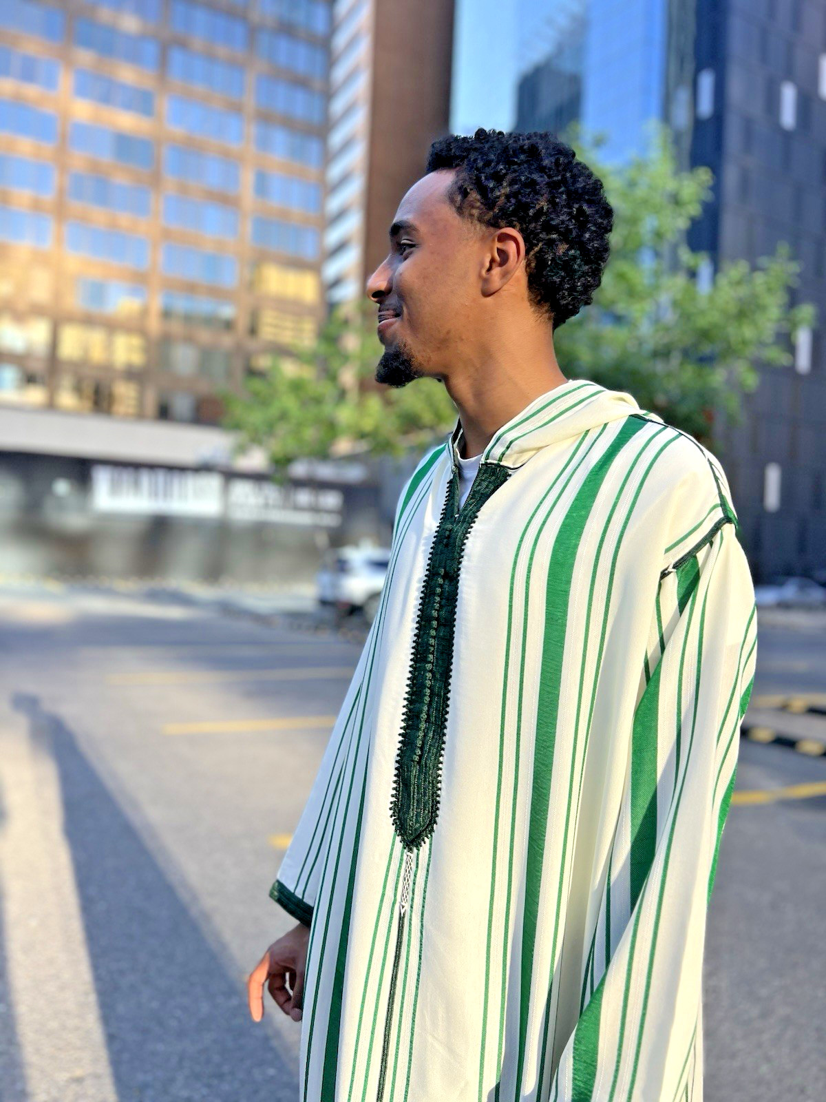 Premium Moroccan Thobe With Hood – Emerald Green Djellaba Chaara – EID SPECIAL!