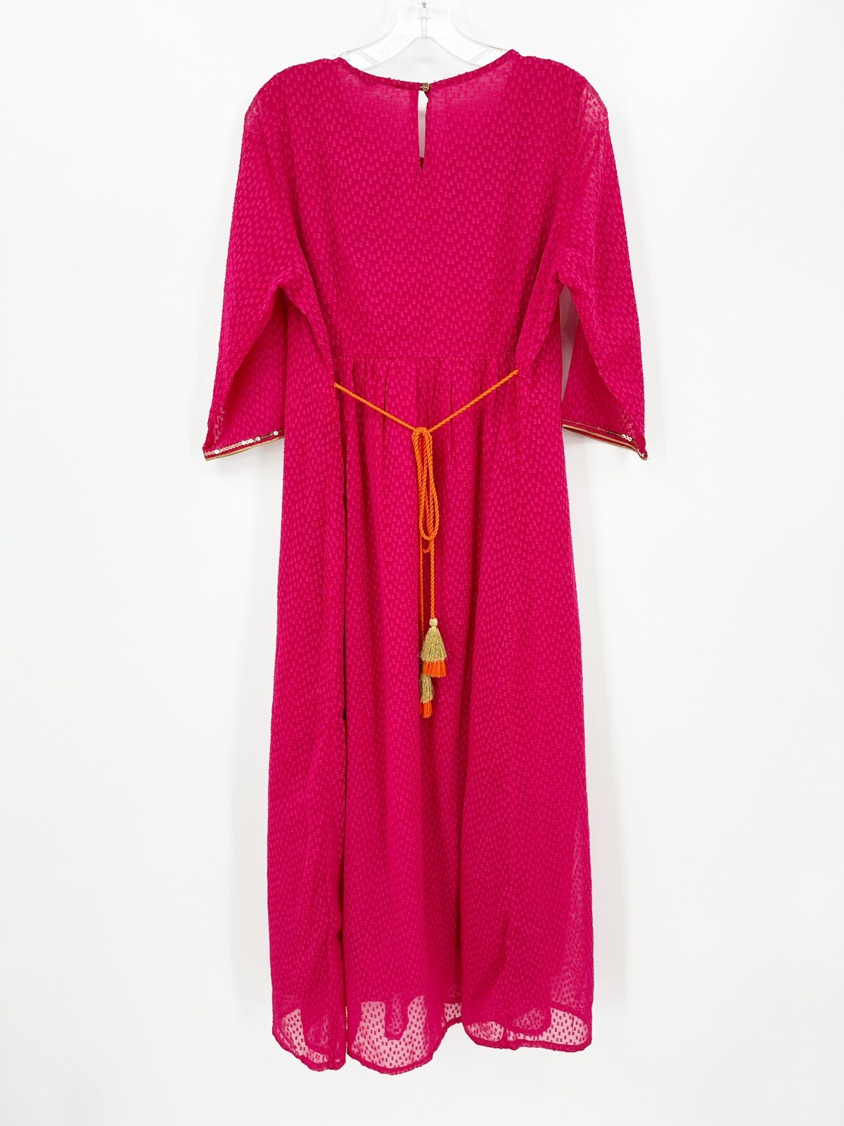 Aurelia Womens Pink Round Neck Embellished Floral Kurta L Festive Ethnic India