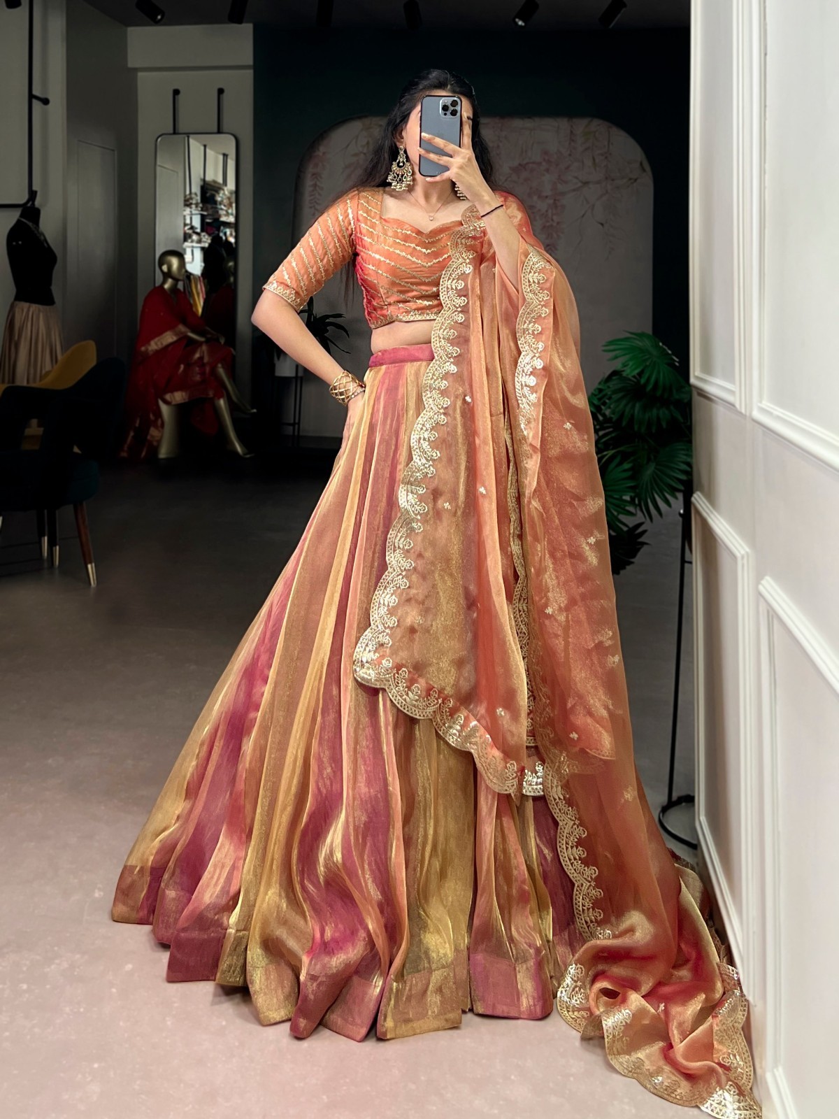 Ethnic Wear Designer Carika Silk Lehenga Choli With Dupatta For Wedding
