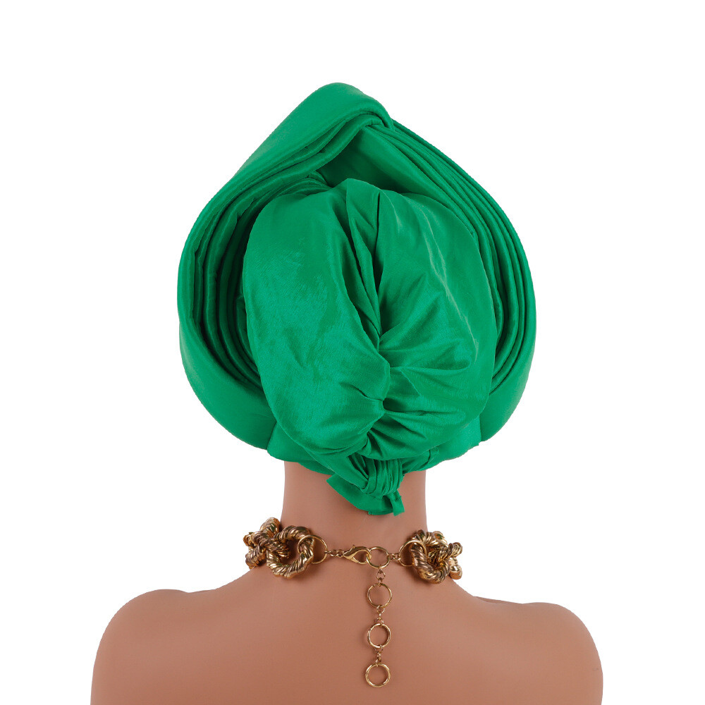 African Nigerian Women Head Wrap Hat Aso Oke Auto Gele Headtie Cap Islamic Hats