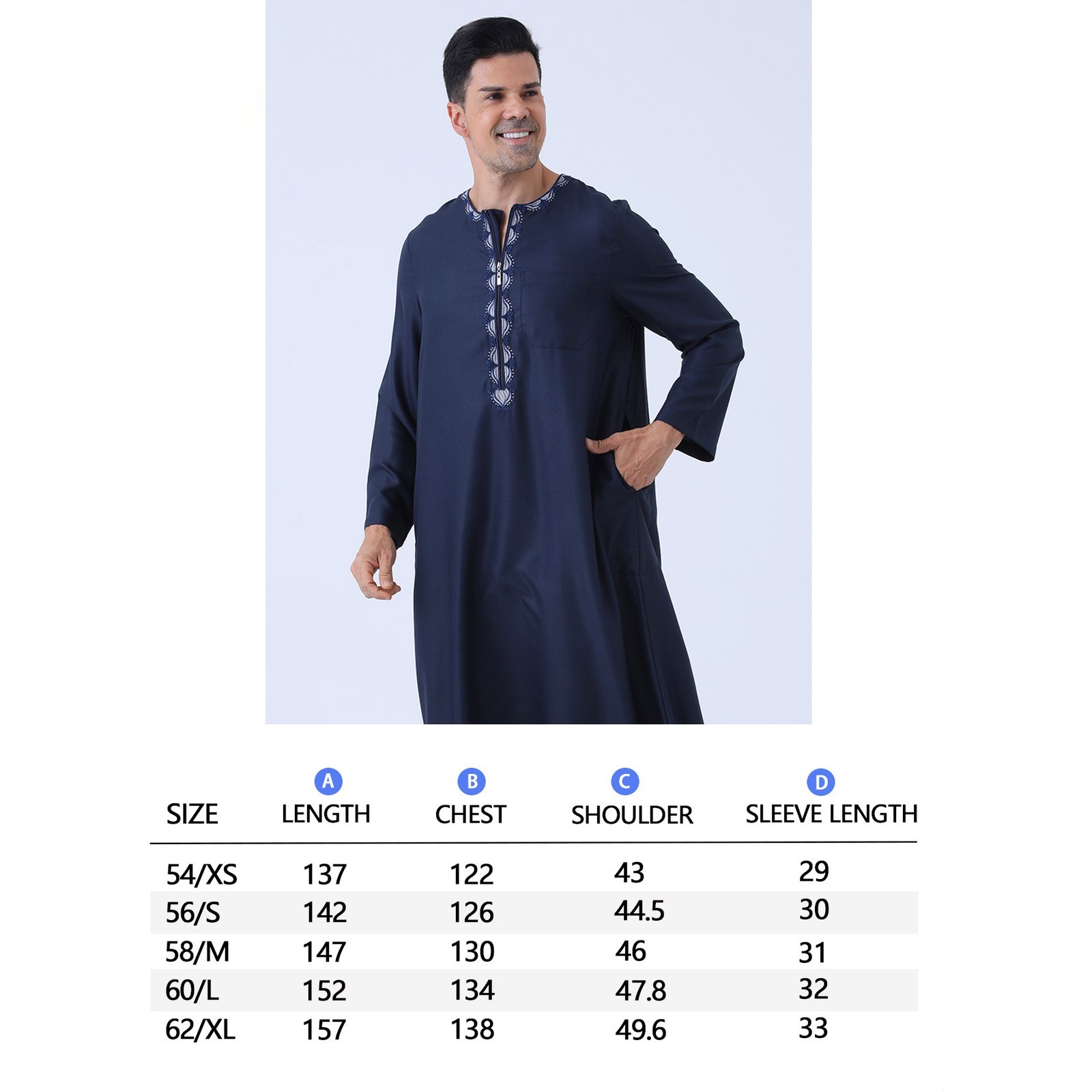 Saudi Muslim Men Dishdasha Jubba Thoub Thobe Abaya Kaftan Dubai Causal Long Robe