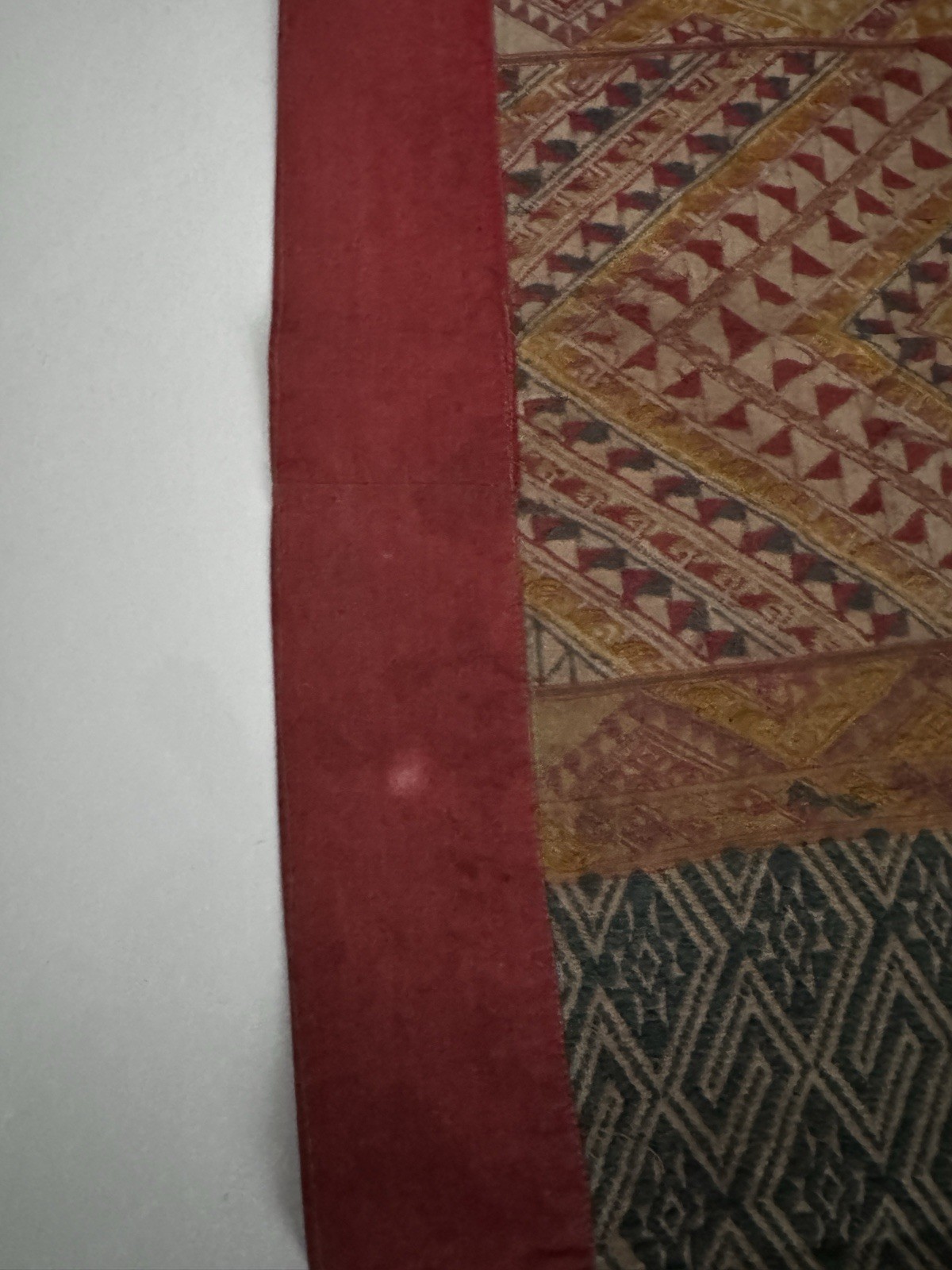 Vintage Laotian Laos hand woven Shawl Scarf 40” X 19.25”