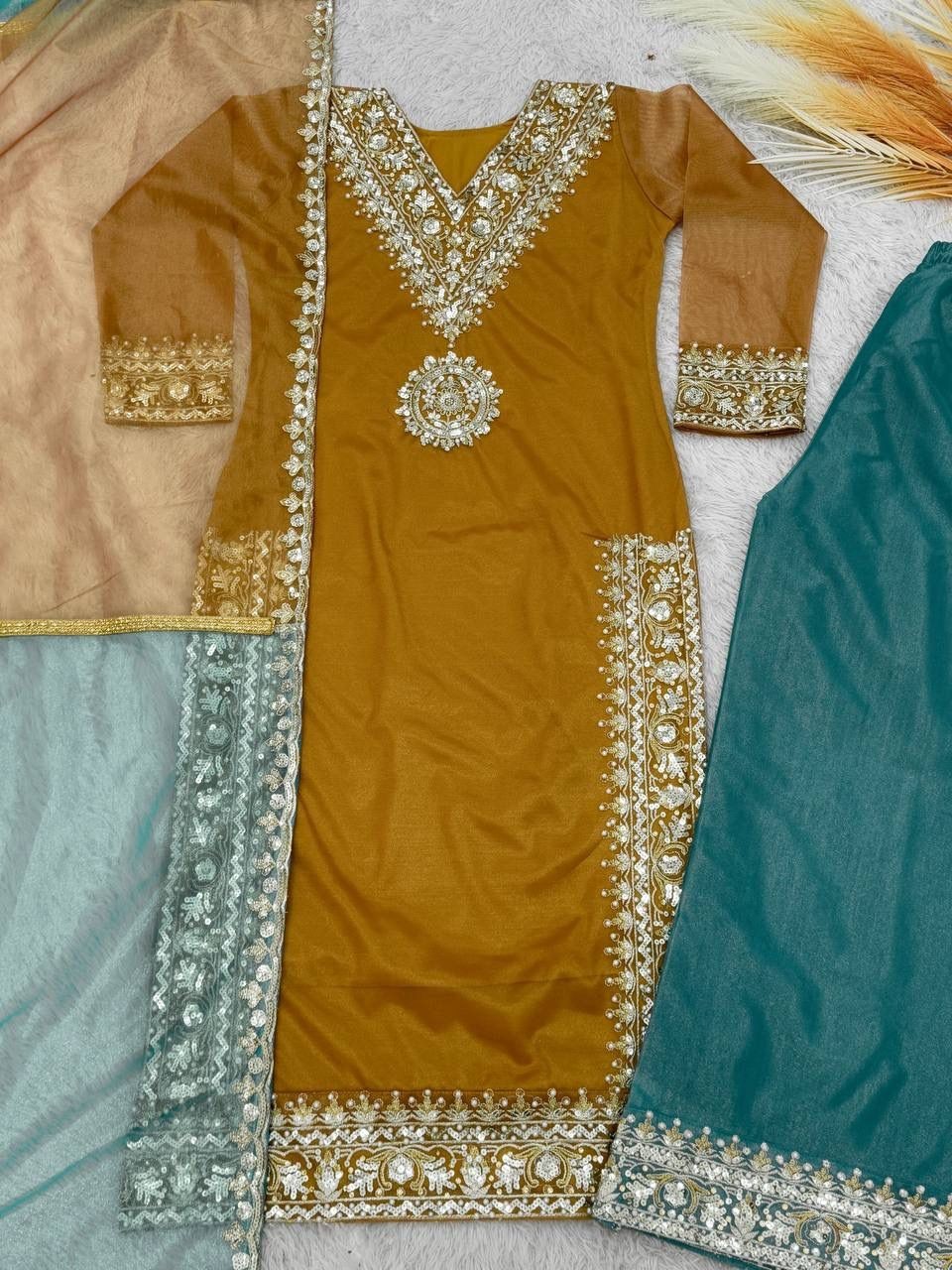Trending Collection Heavy Soft Twill Silk Salwar Kameez With Dupatta For Party