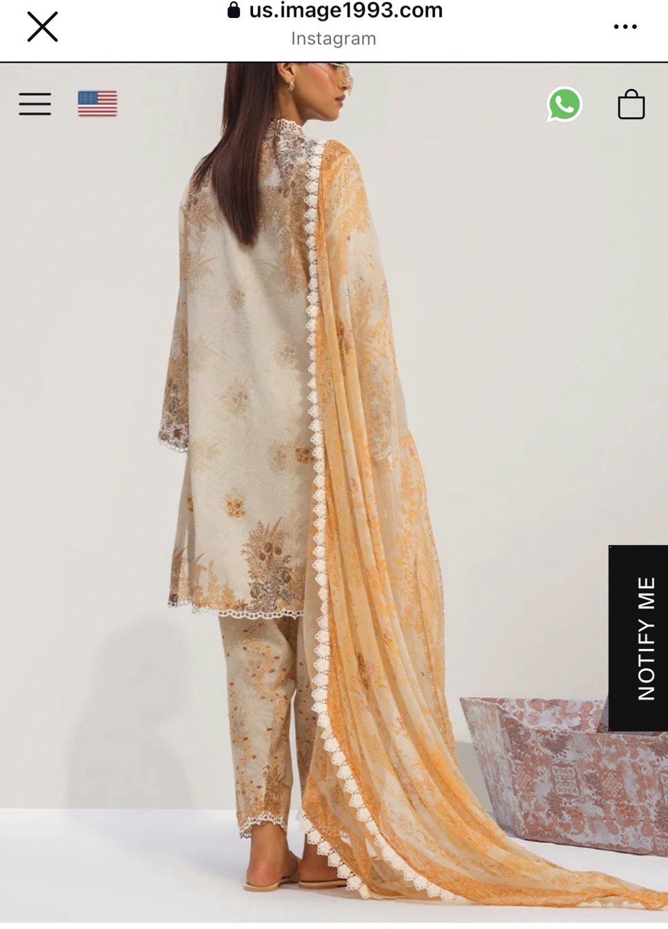 3pc Pakistani Designer Dress by Image (Small) Brand New with Tags