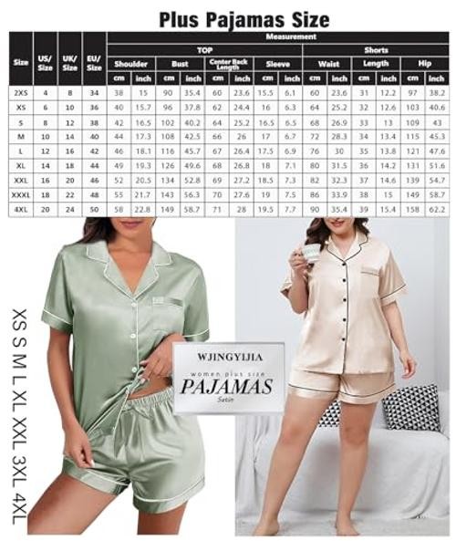 Womens Silk Satin Pajamas Loungewear Two-Piece Sleepwear Button Large White-b