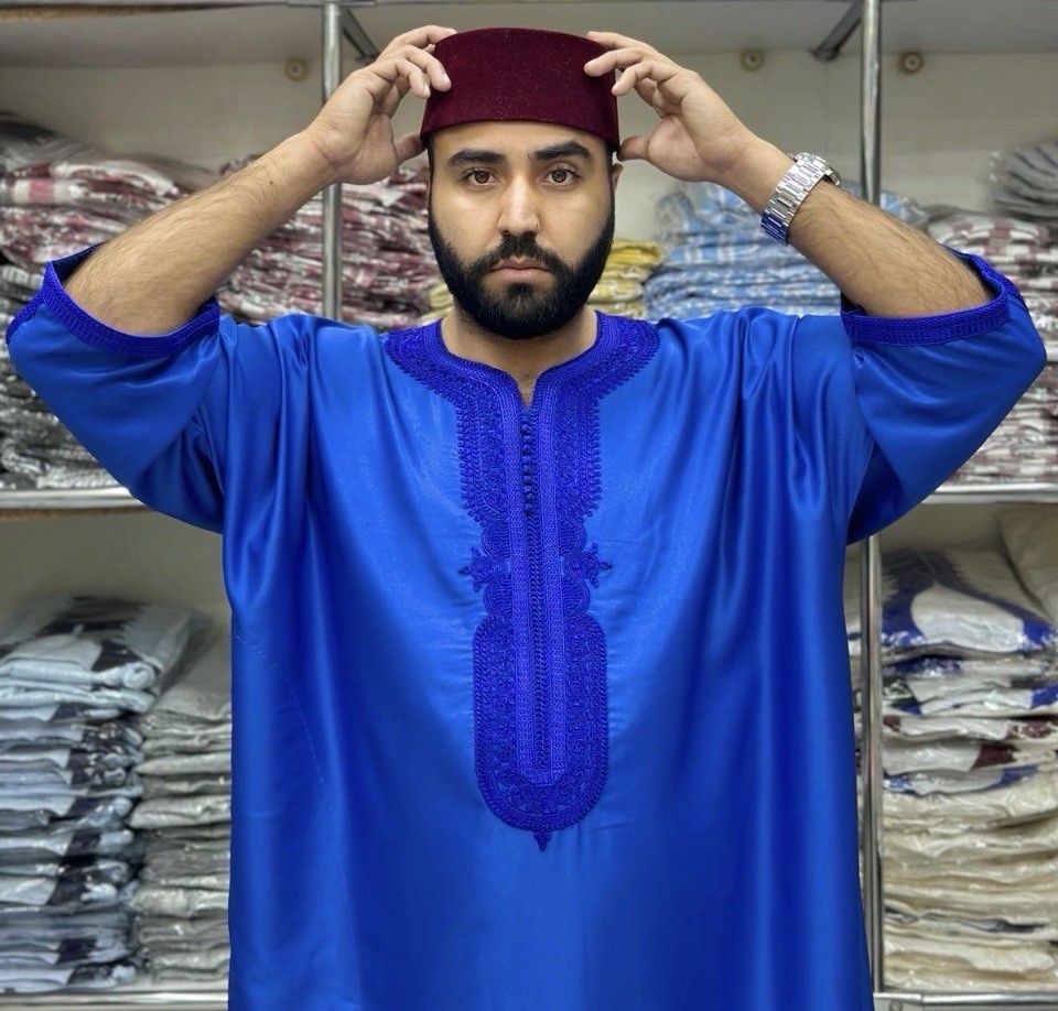 Luxury Moroccan Gondoura Thobe Premium Cotton Blend Made in Morocco Men